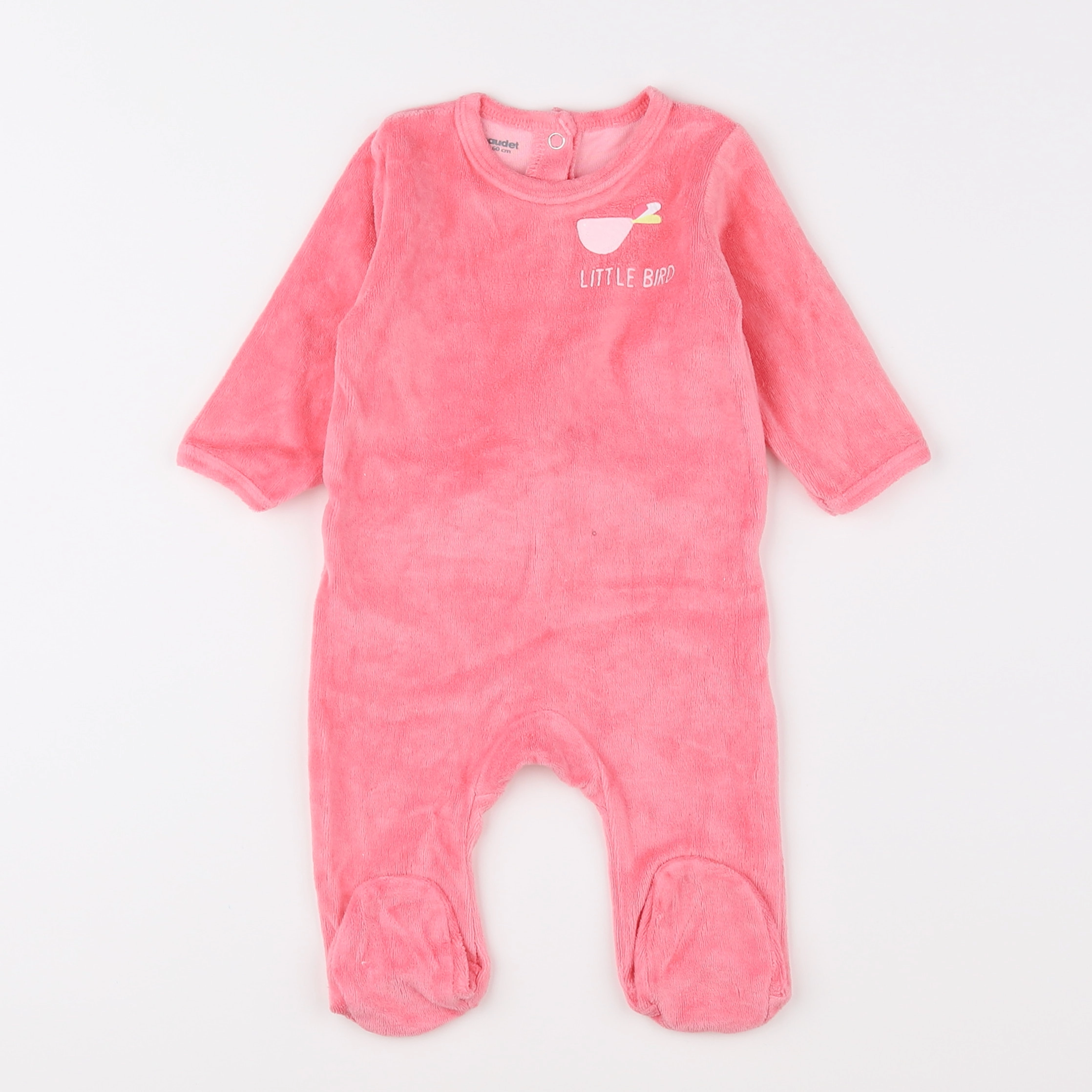 Vertbaudet - pyjama velours rose - 3 mois
