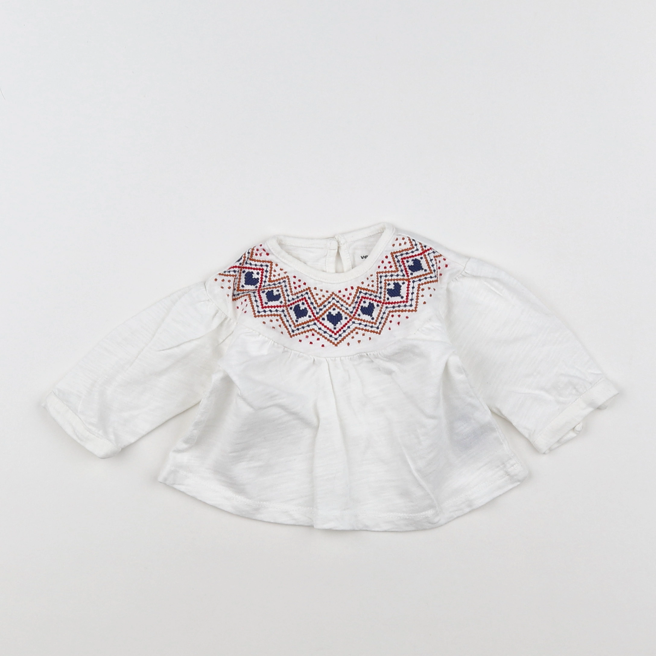 Vertbaudet - blouse blanc, multicolore - 3 mois