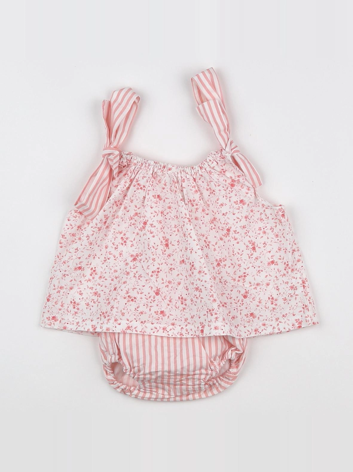 Lola Palacios - ensemble blanc, rose - 6 mois