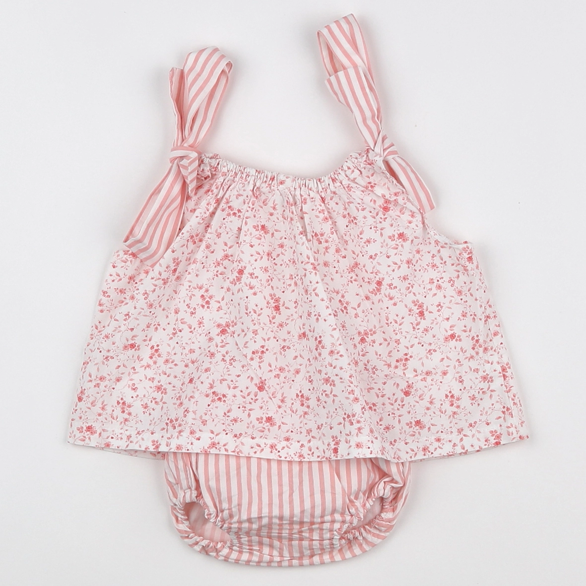 Lola Palacios - ensemble blanc, rose - 6 mois