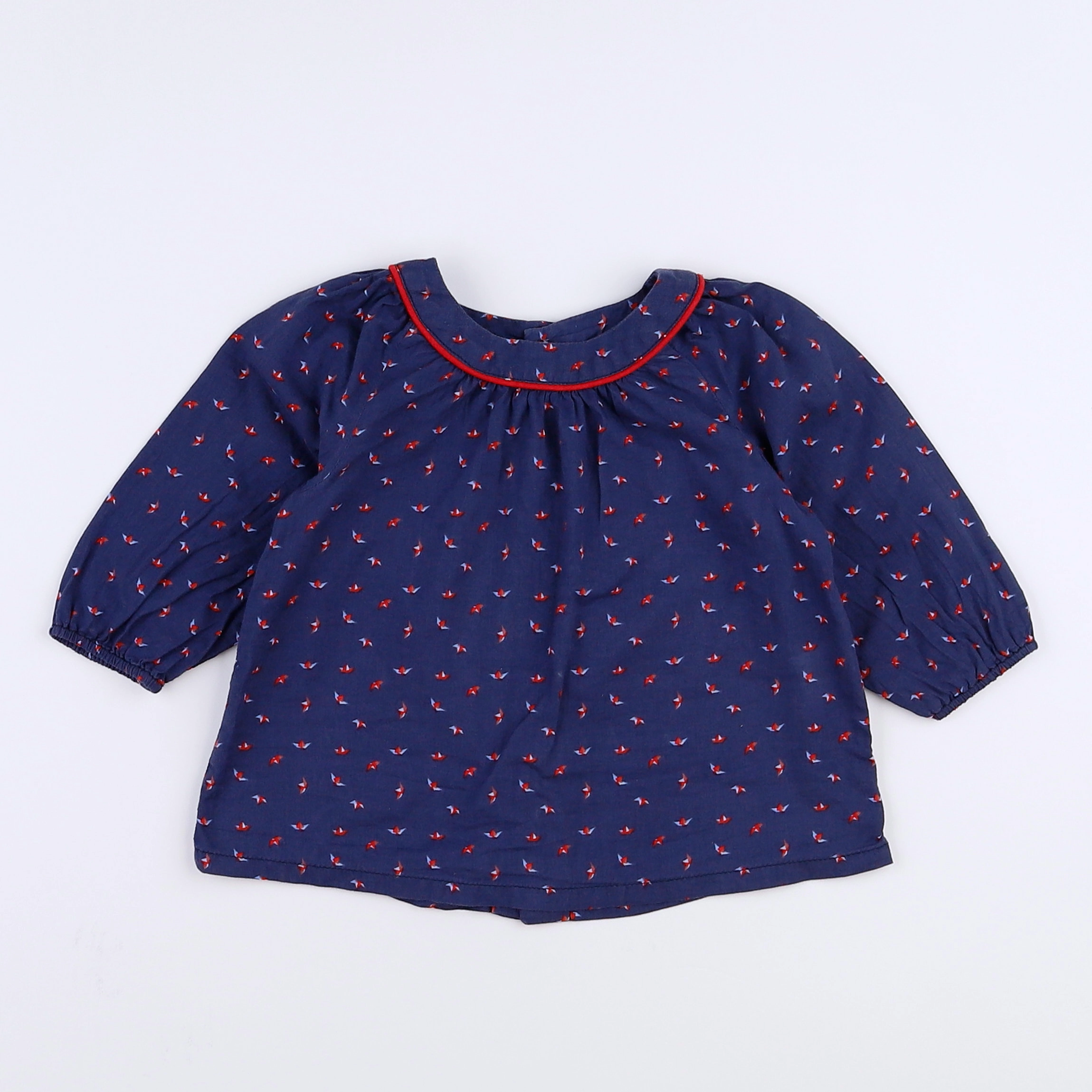 Boutchou - blouse bleu - 9 mois