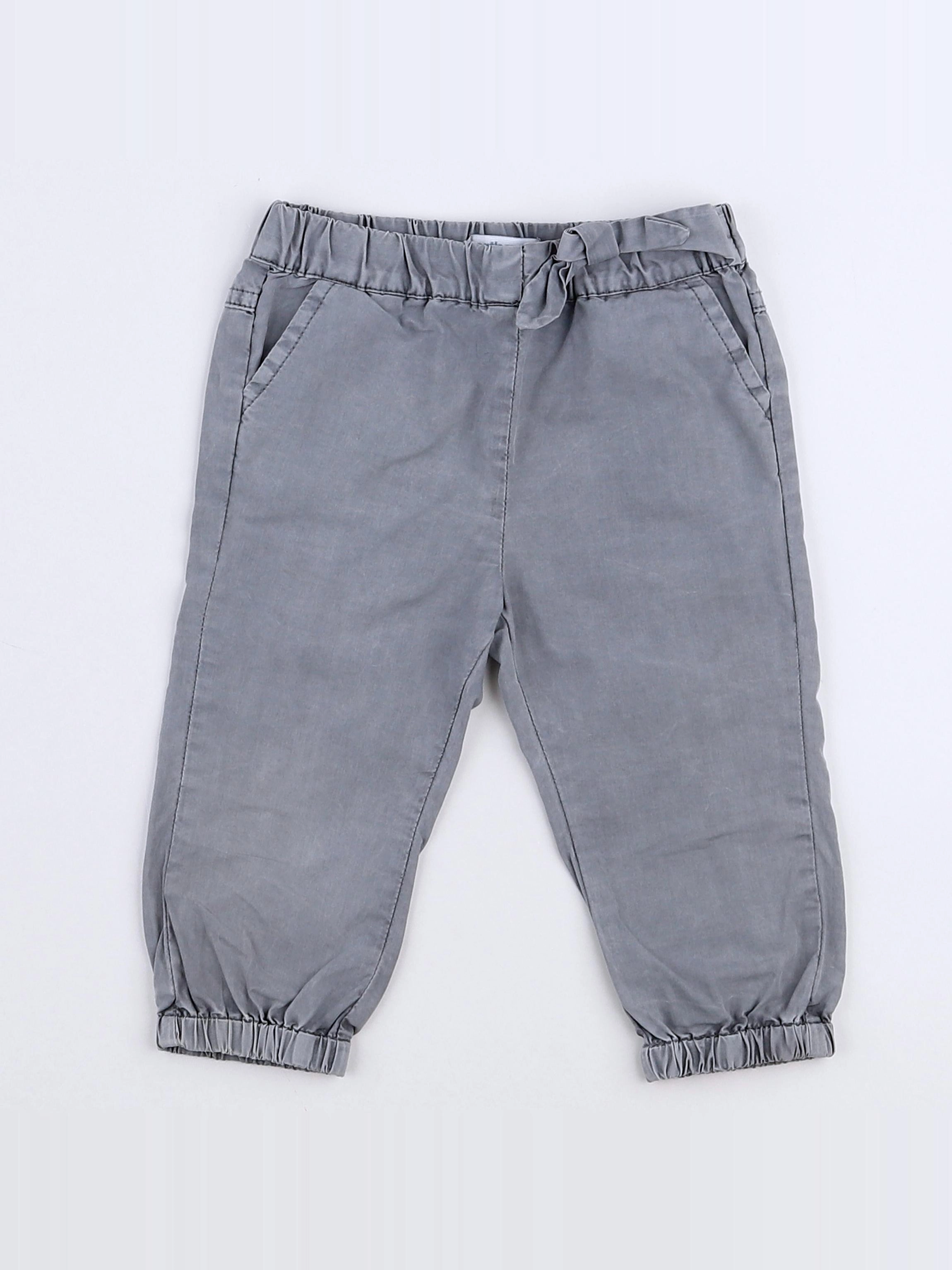 Vertbaudet - pantalon gris - 9 mois