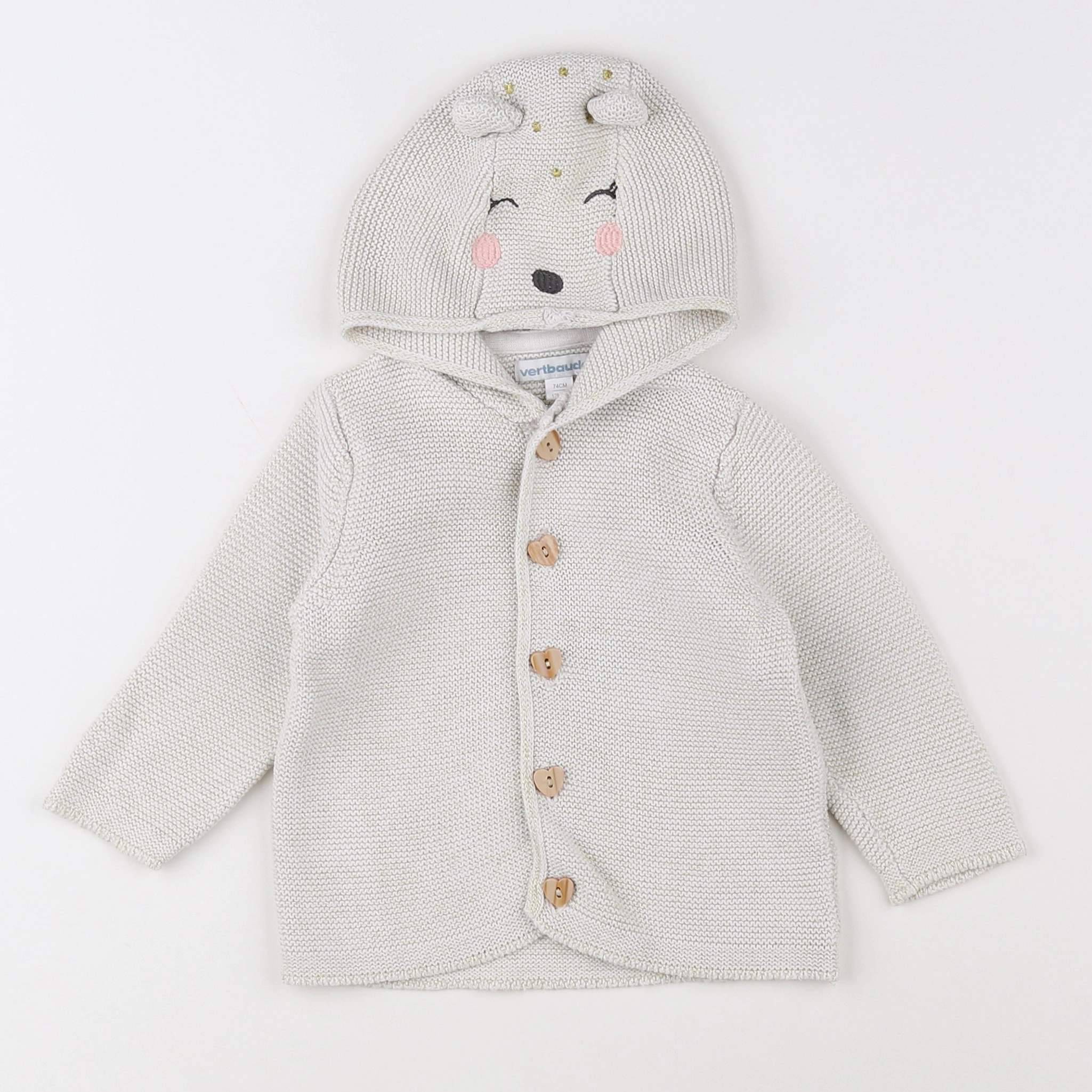 Vertbaudet - veste beige, or - 12 mois