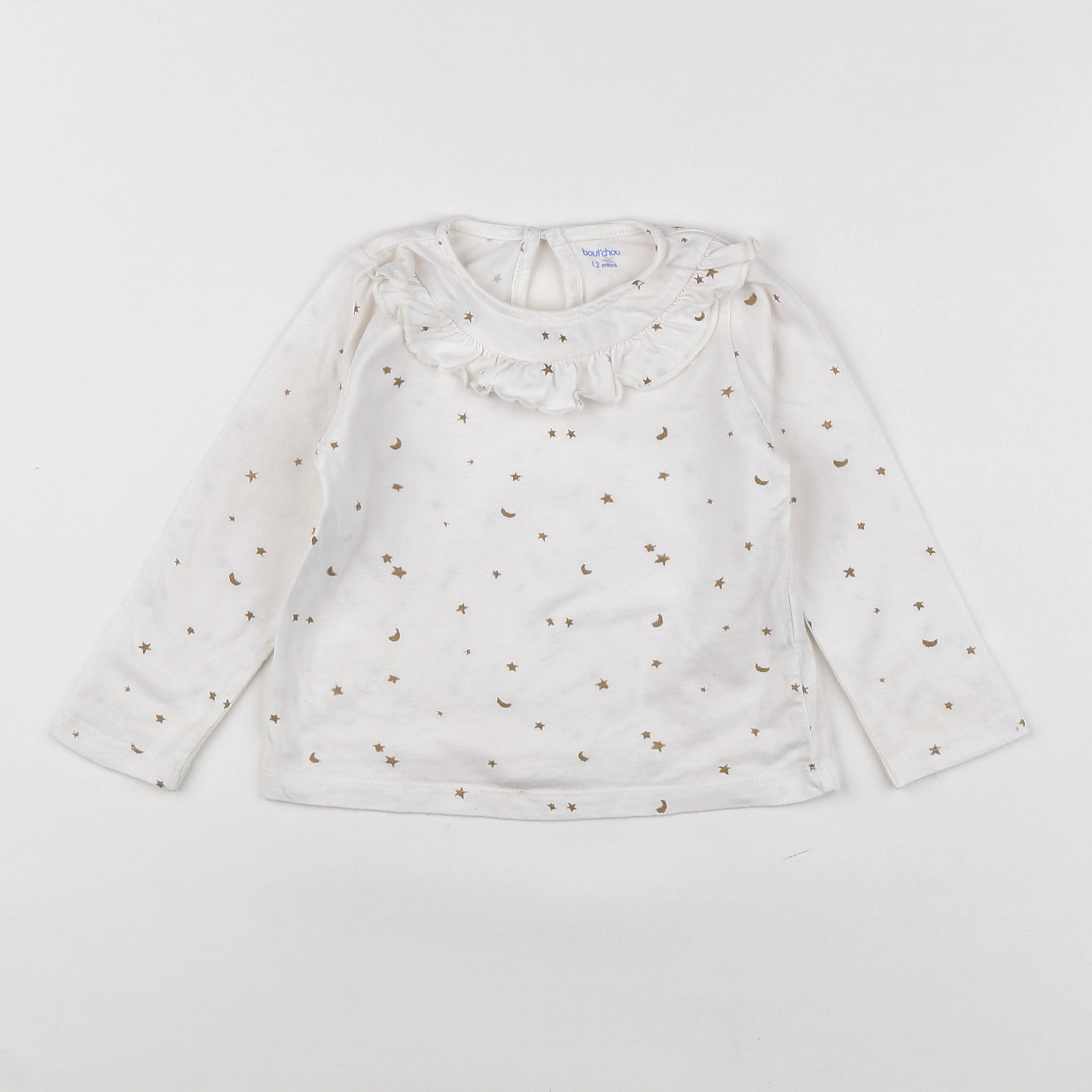Boutchou - tee-shirt blanc, or - 12 mois