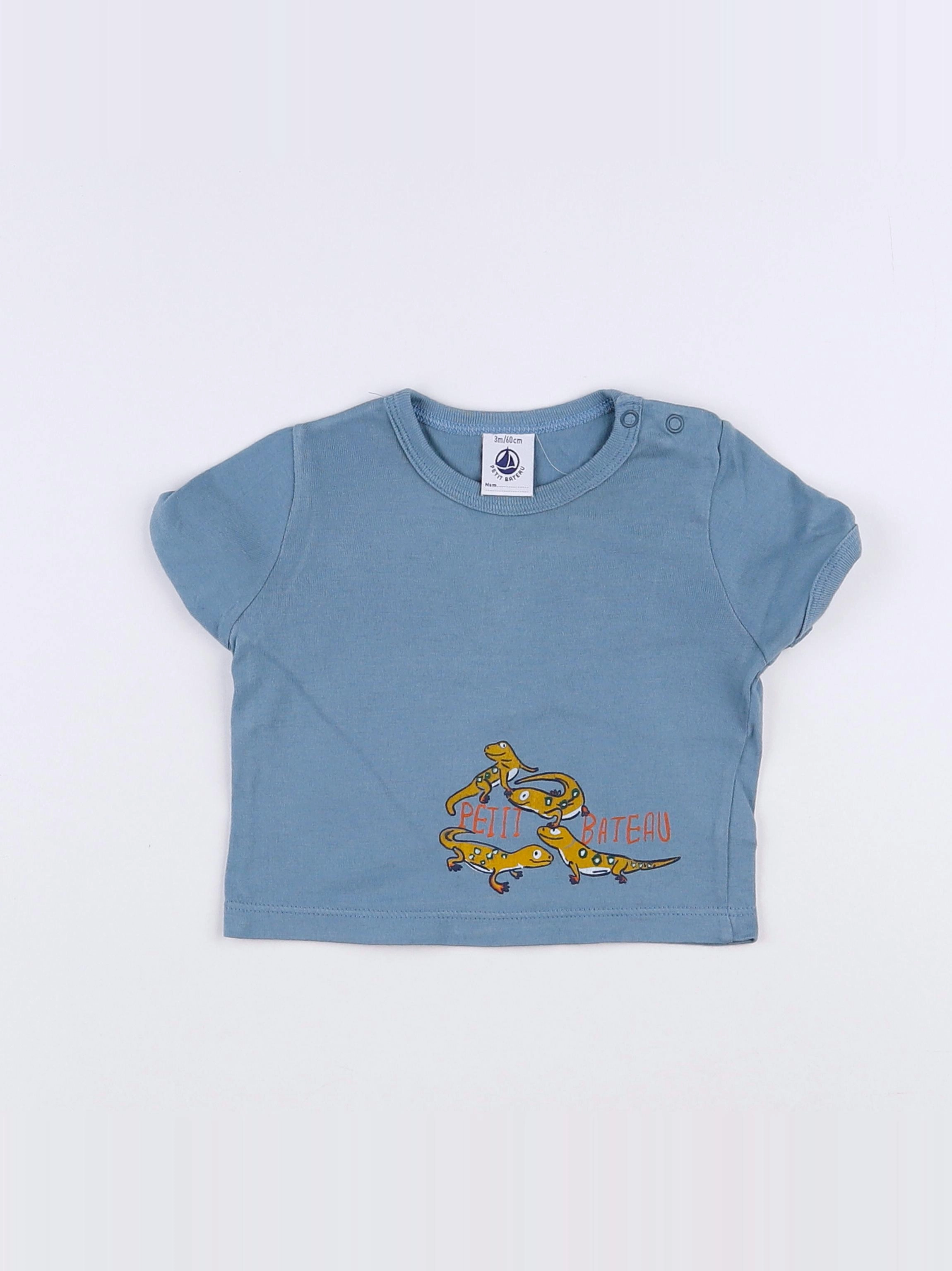 Petit Bateau - tee-shirt bleu - 3 mois