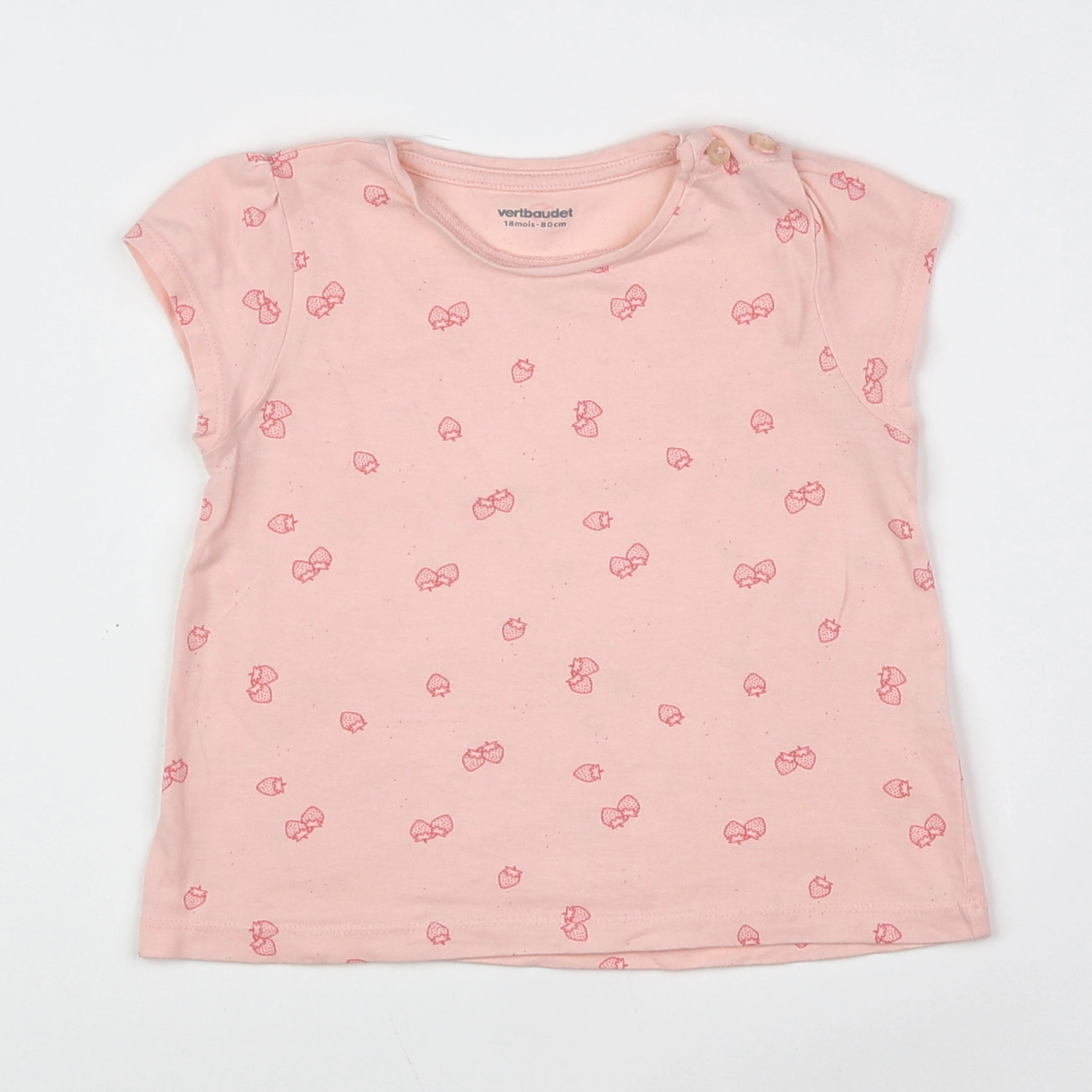 Vertbaudet - tee-shirt rose - 18 mois
