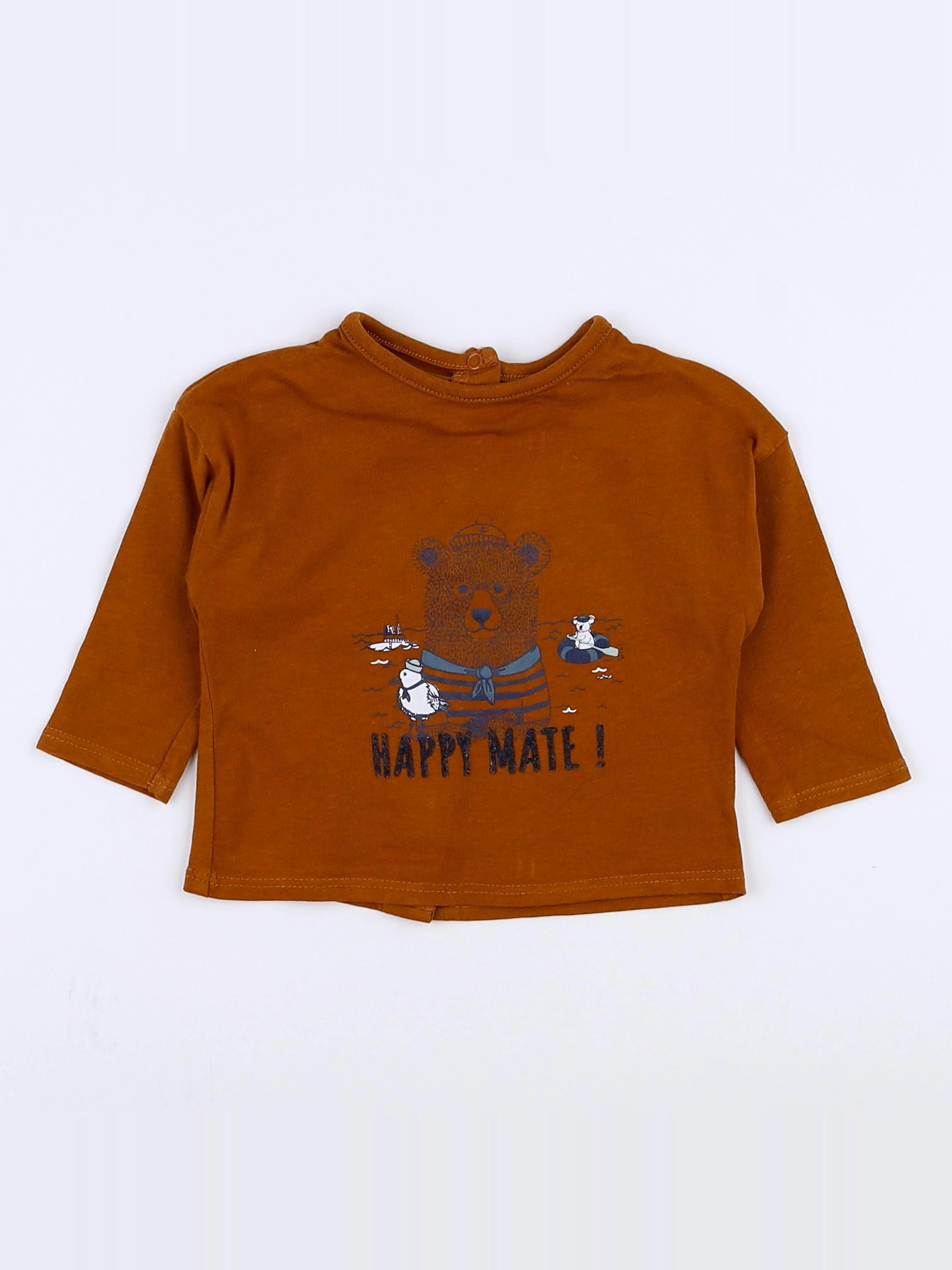 Vertbaudet - tee-shirt marron - 3 mois
