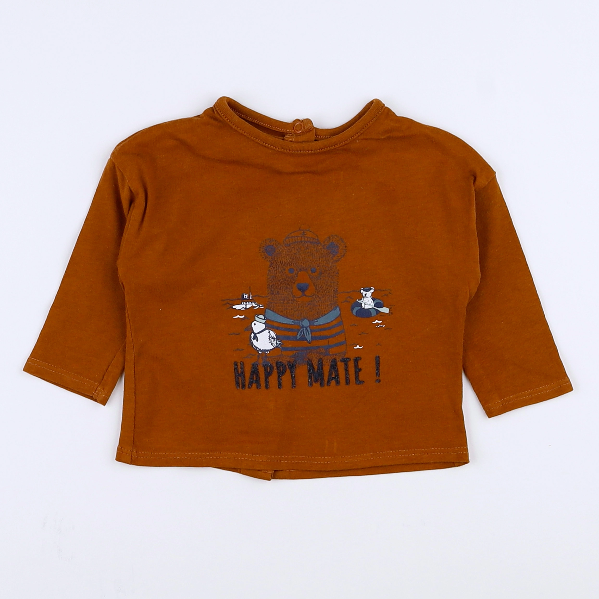 Vertbaudet - tee-shirt marron - 3 mois