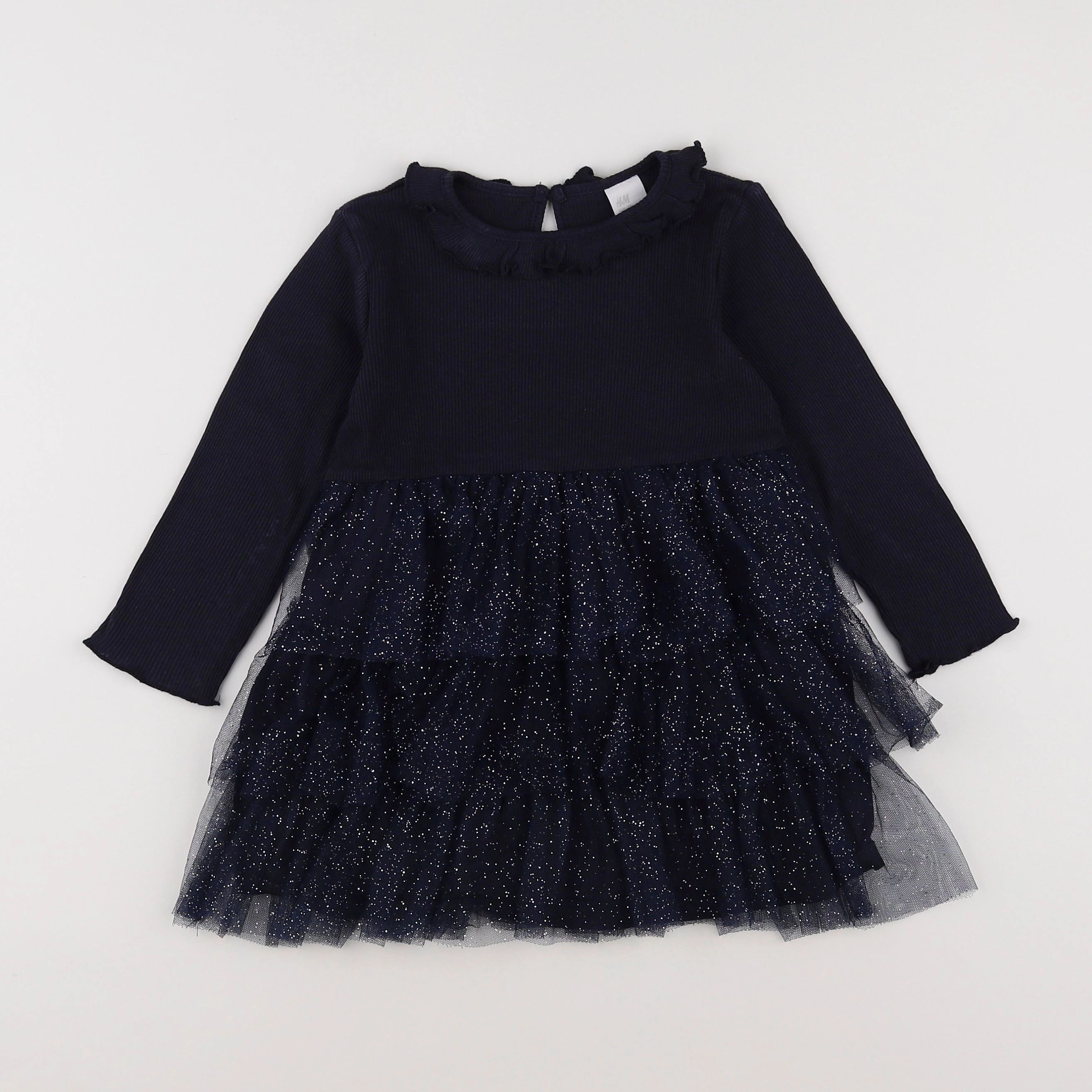 H&M - robe bleu, argent - 18 mois à 2 ans