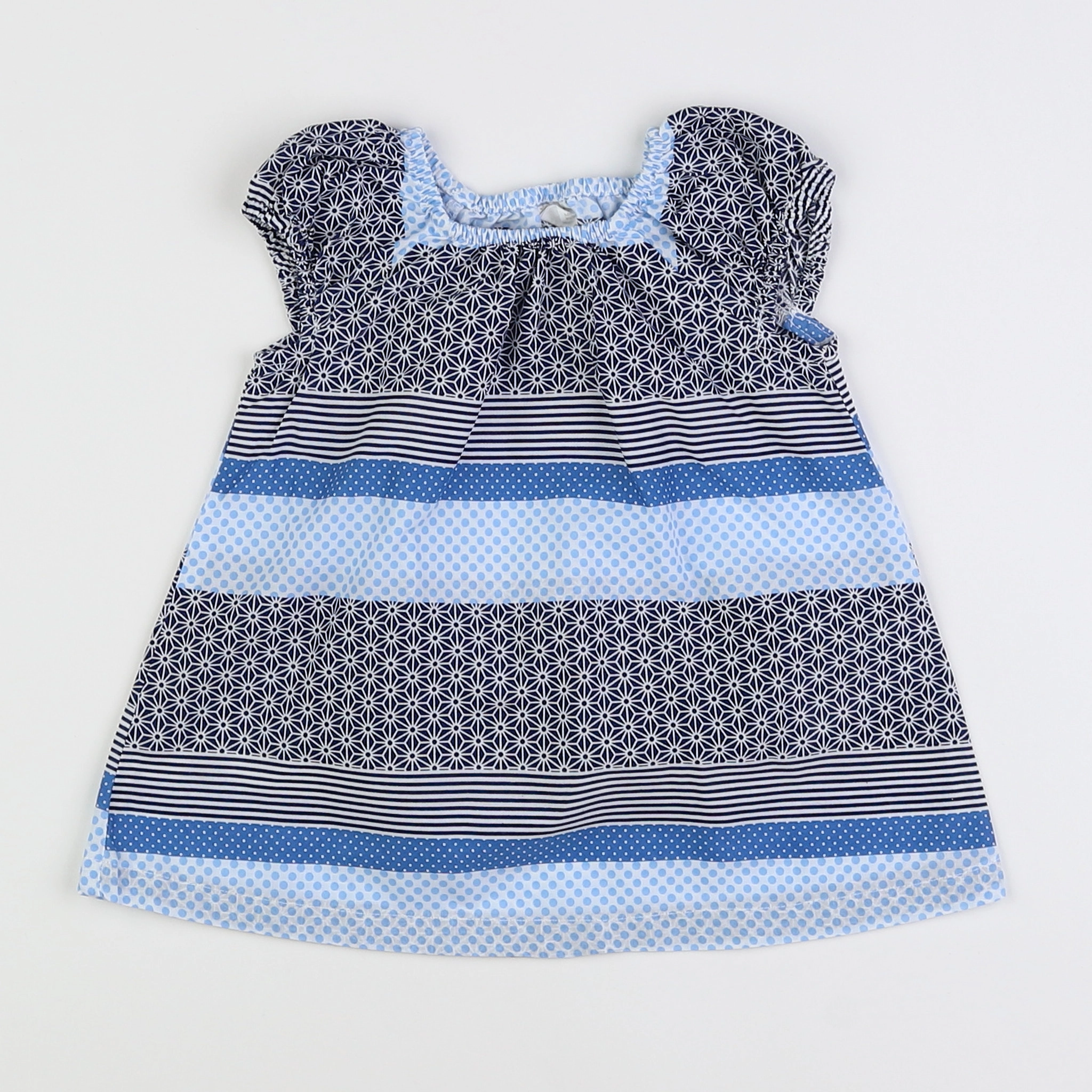 H&M - robe bleu, blanc - 1 mois