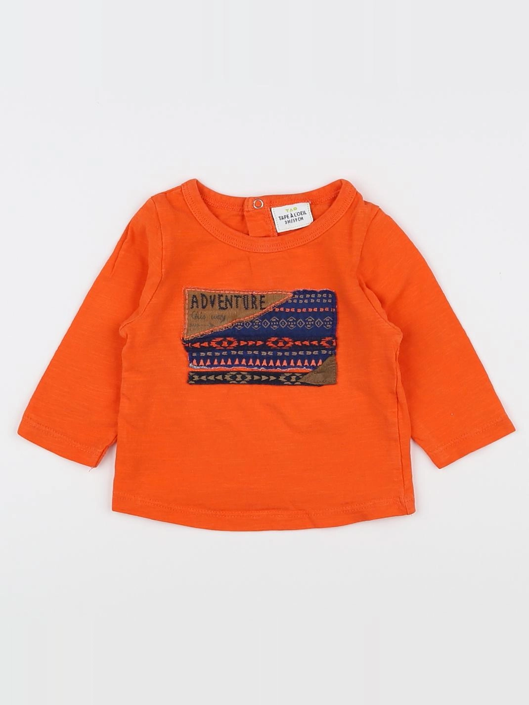 Tape à l'oeil - tee-shirt orange - 3 mois