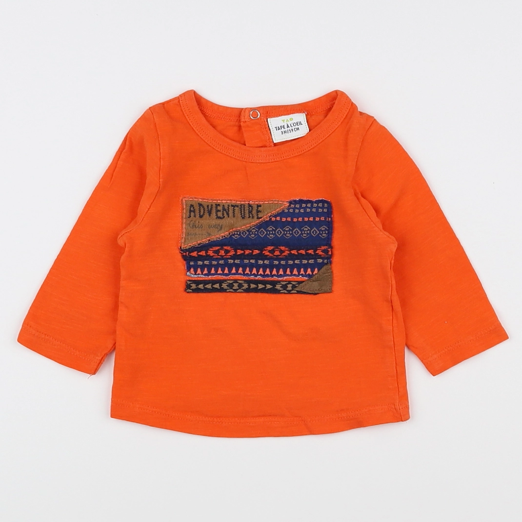 Tape à l'oeil - tee-shirt orange - 3 mois