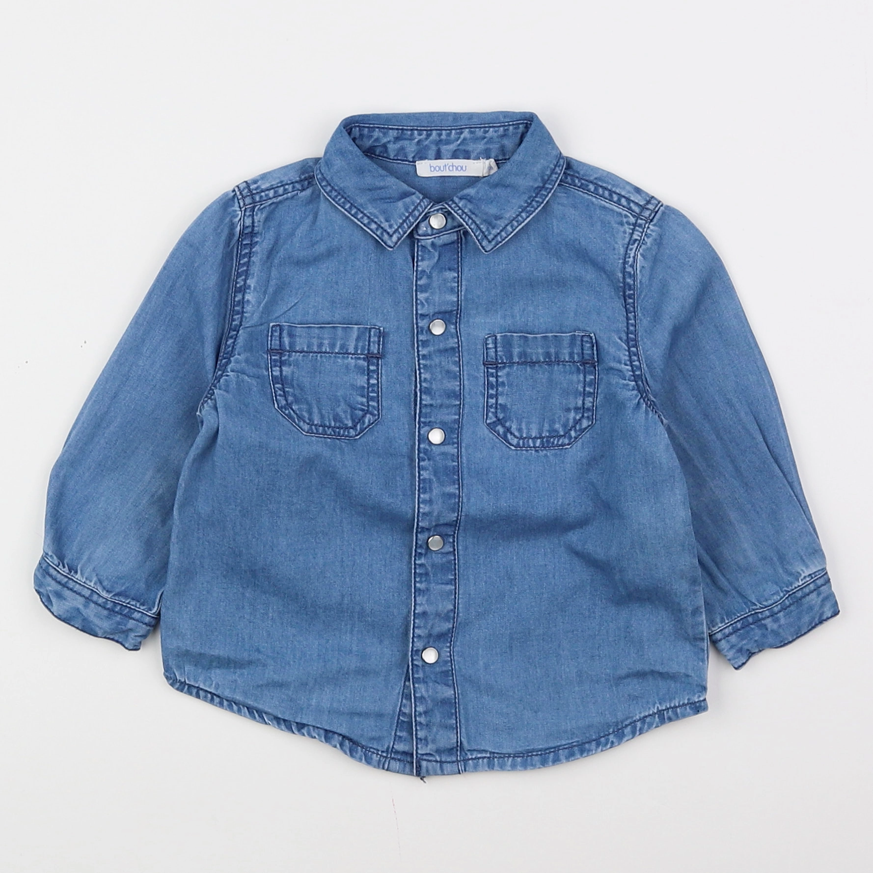 Boutchou - chemise bleu - 9 mois