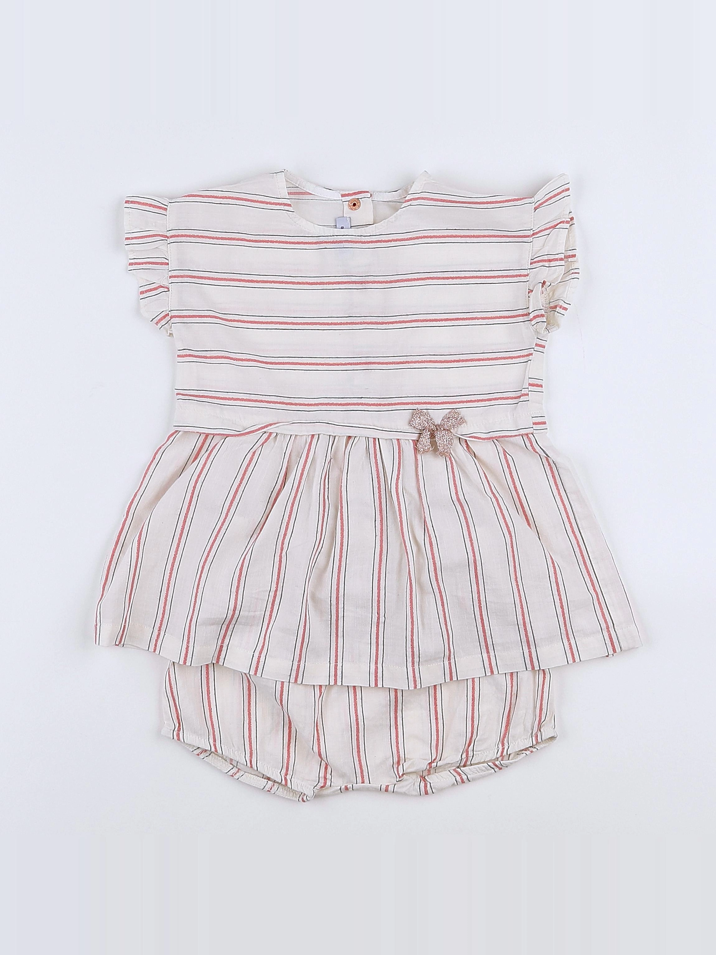 Absorba - robe beige, rose - 12 mois