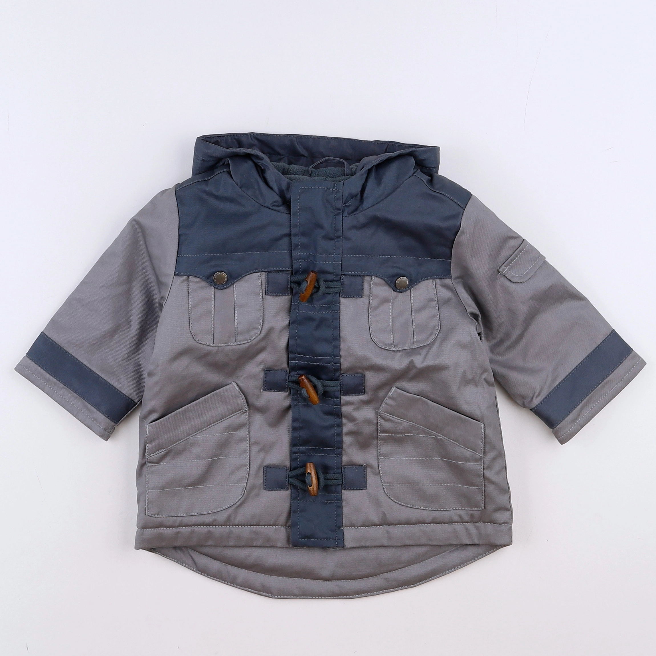 Vertbaudet - manteau gris - 9 mois