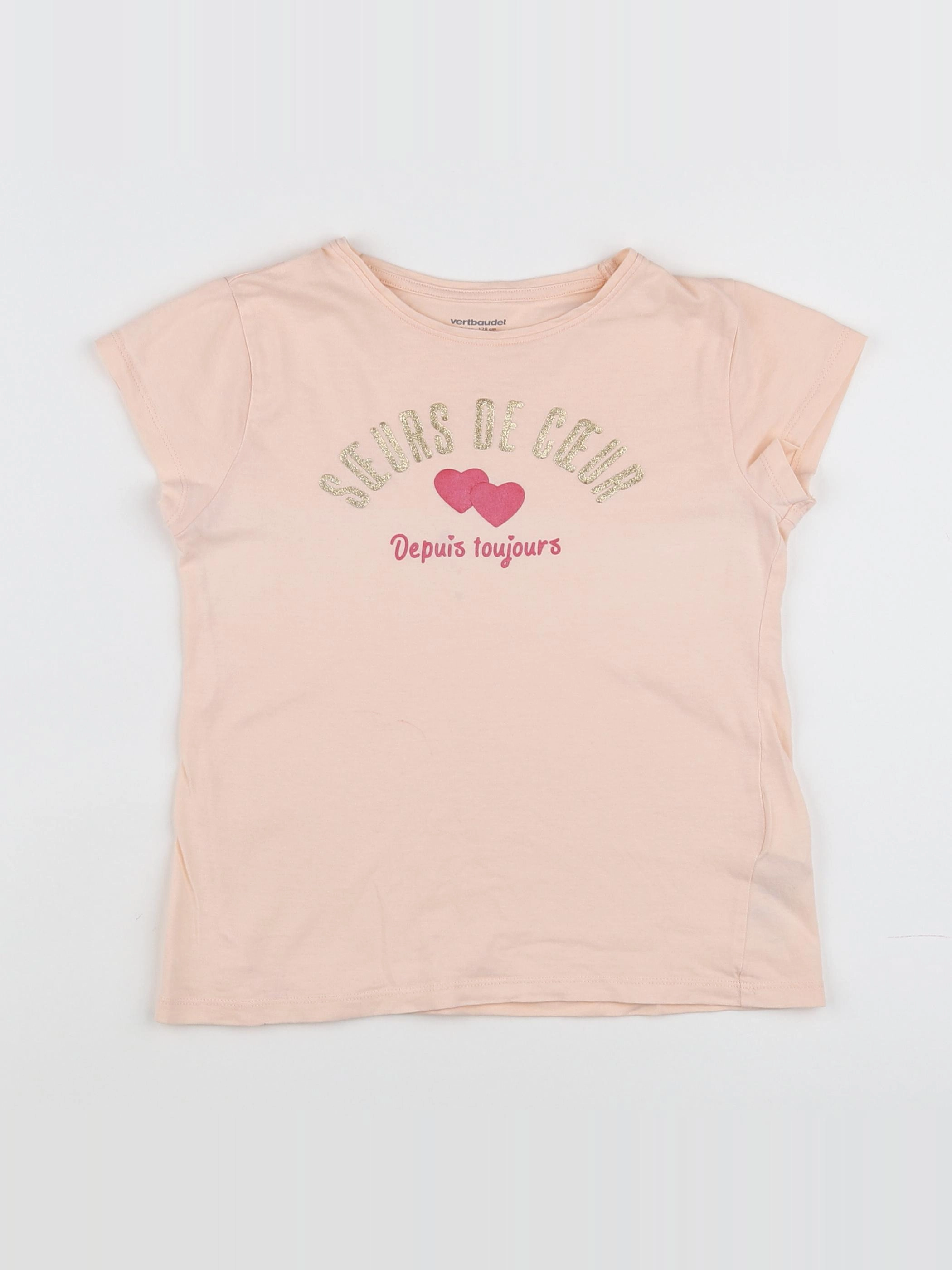 Vertbaudet - tee-shirt rose - 8 ans