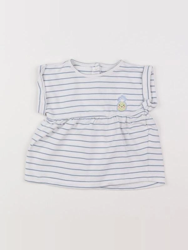 Vertbaudet - robe blanc, bleu - 3 mois