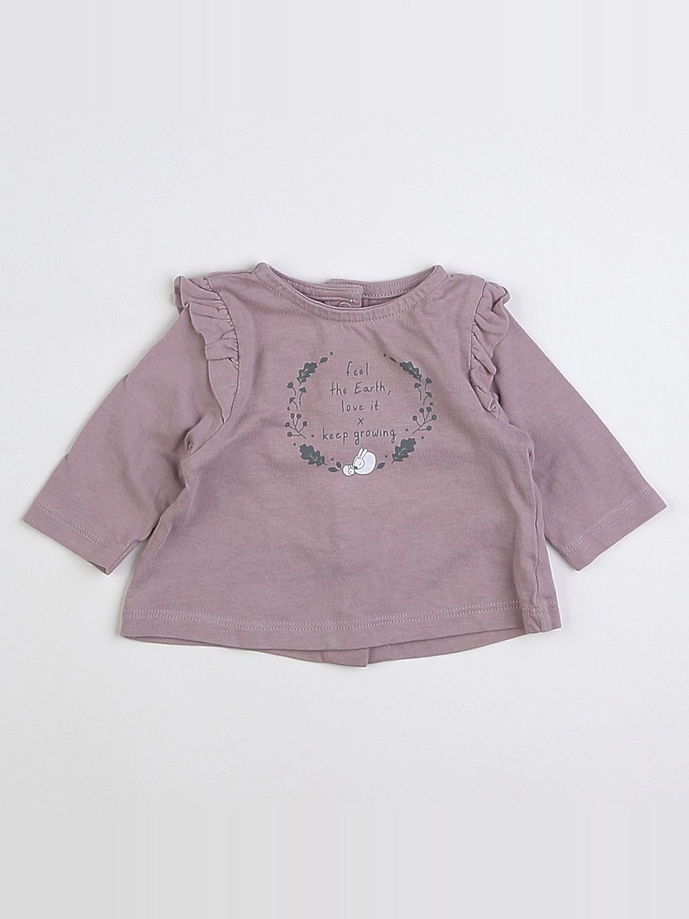 Vertbaudet - tee-shirt violet - 1 mois