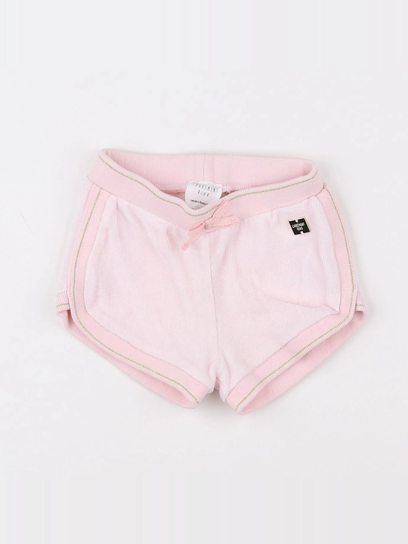 Carrément Beau - short rose, or - 9 mois