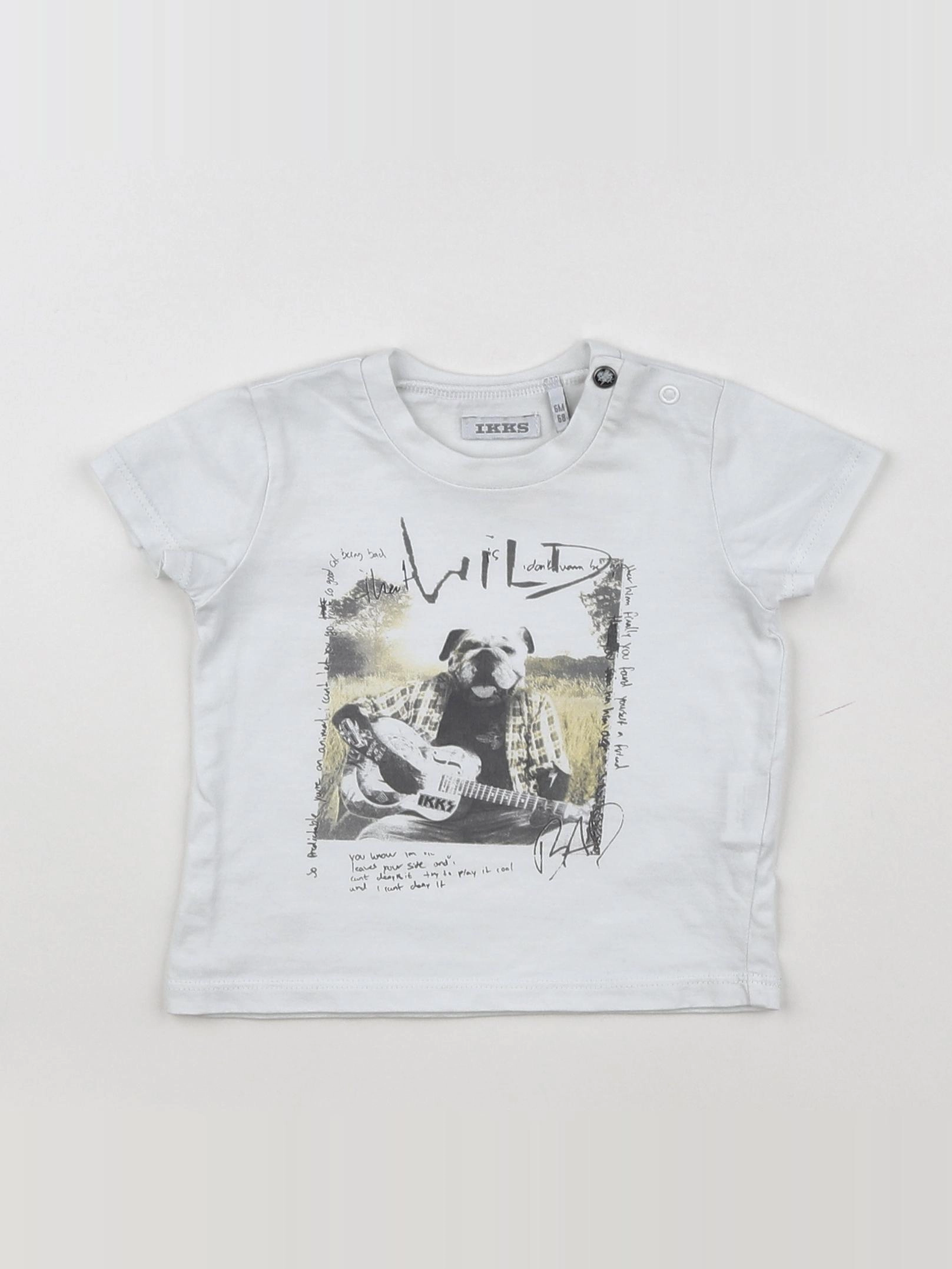 IKKS - tee-shirt blanc, gris - 6 mois
