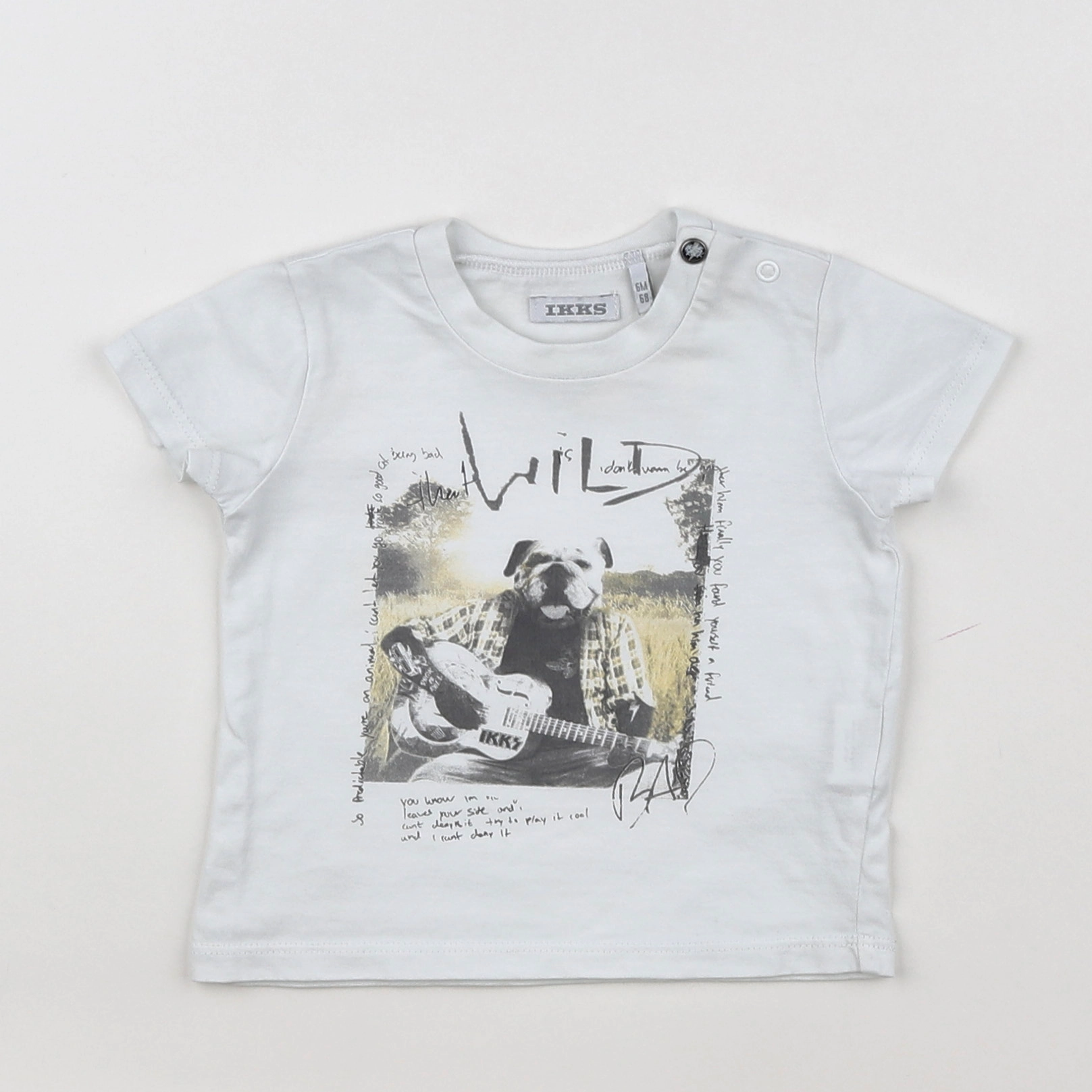 IKKS - tee-shirt blanc, gris - 6 mois