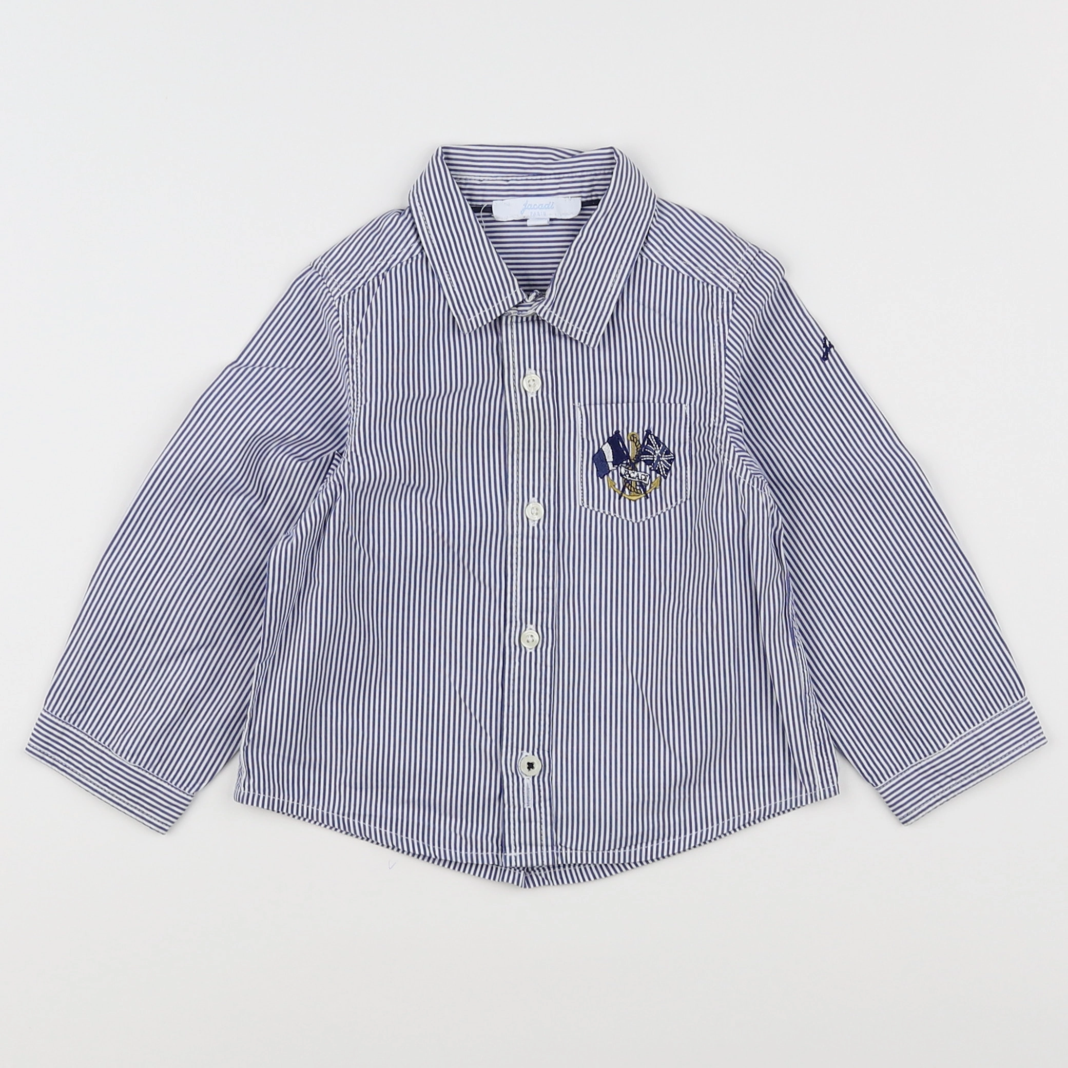 Jacadi - chemise blanc, bleu - 18 mois