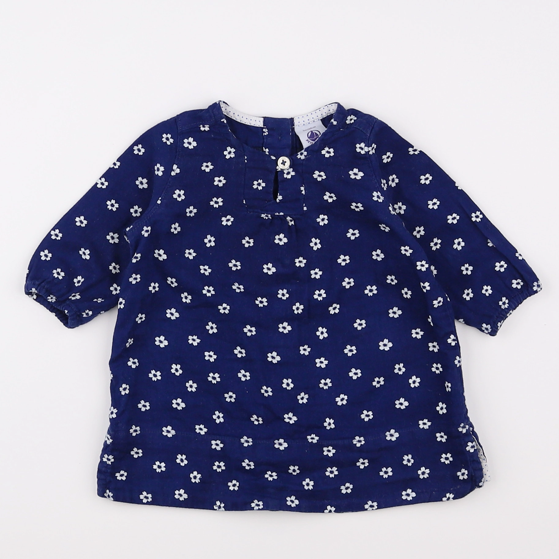 Petit Bateau - robe bleu - 3 mois