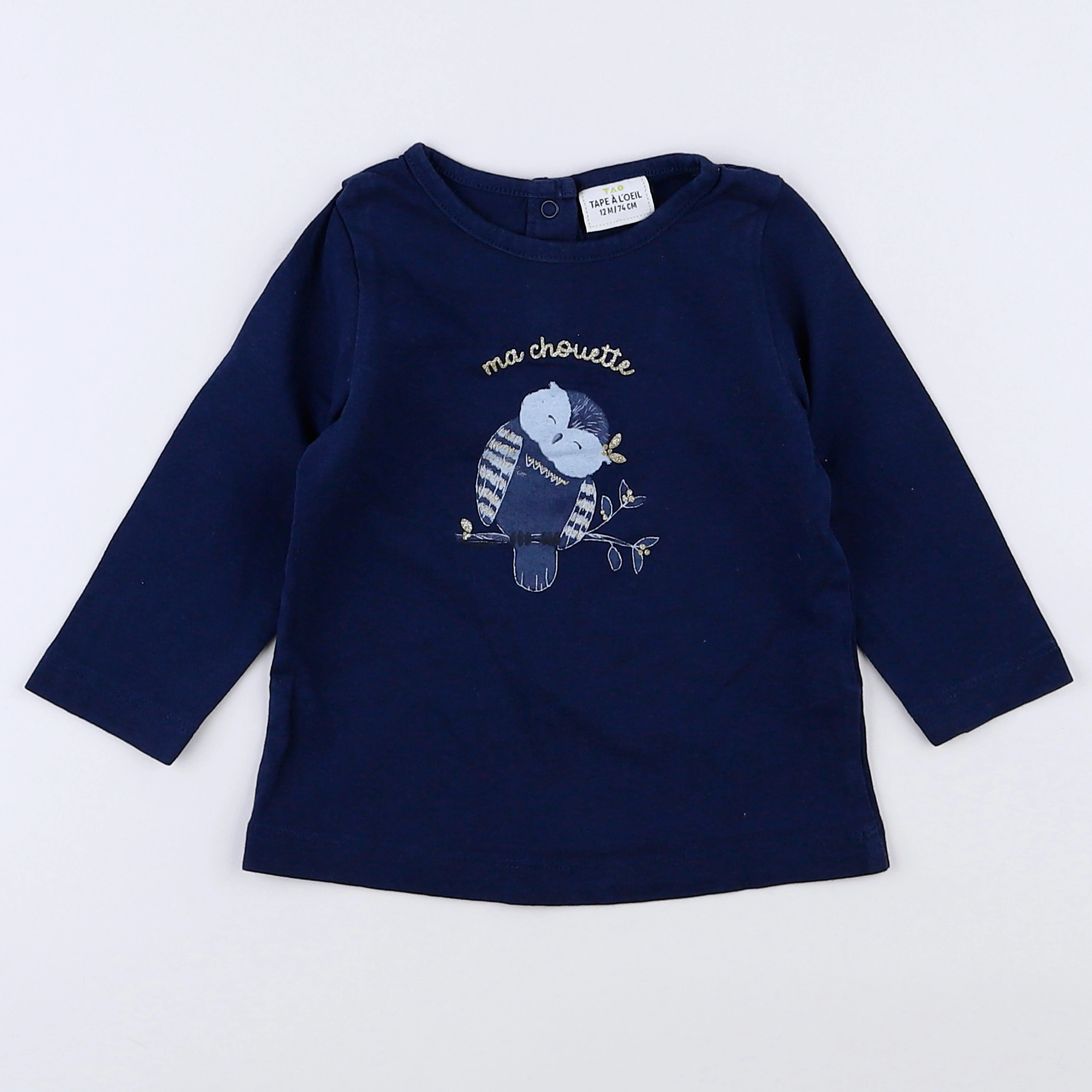 Tape à l'oeil - tee-shirt bleu, or - 12 mois