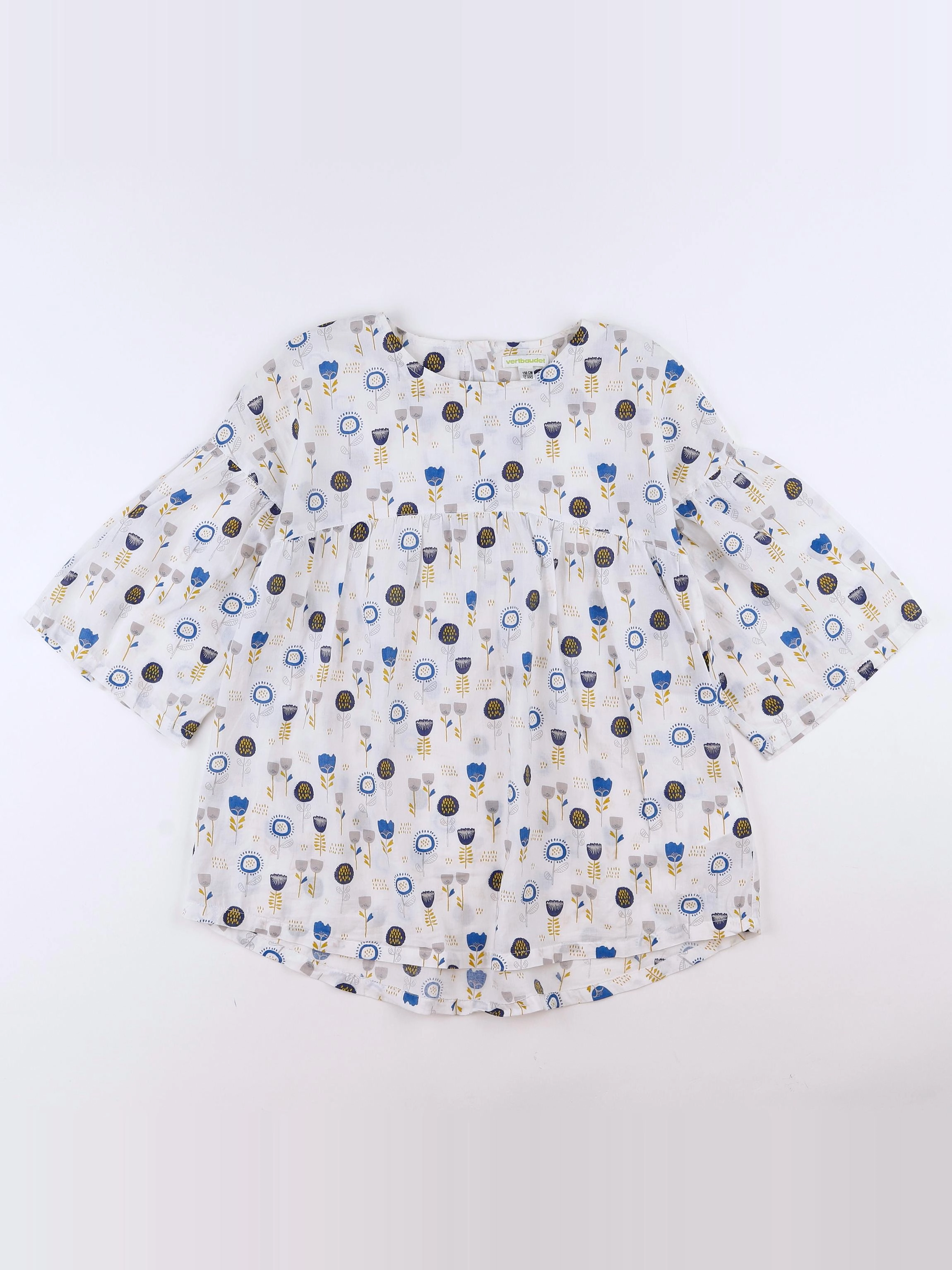 Vertbaudet - blouse blanc, bleu - 12 ans