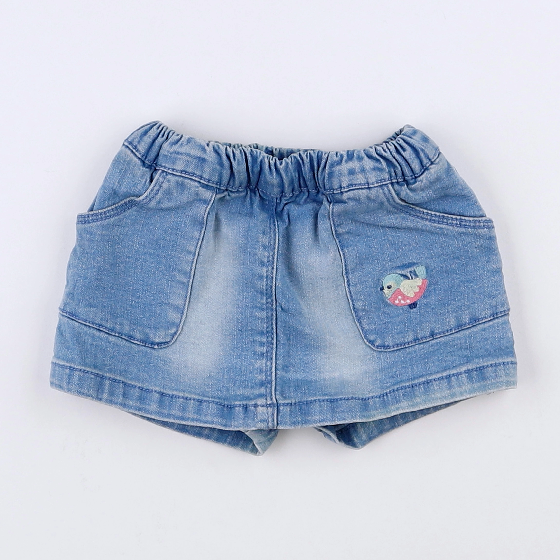 Vertbaudet - jupe short bleu - 9 mois