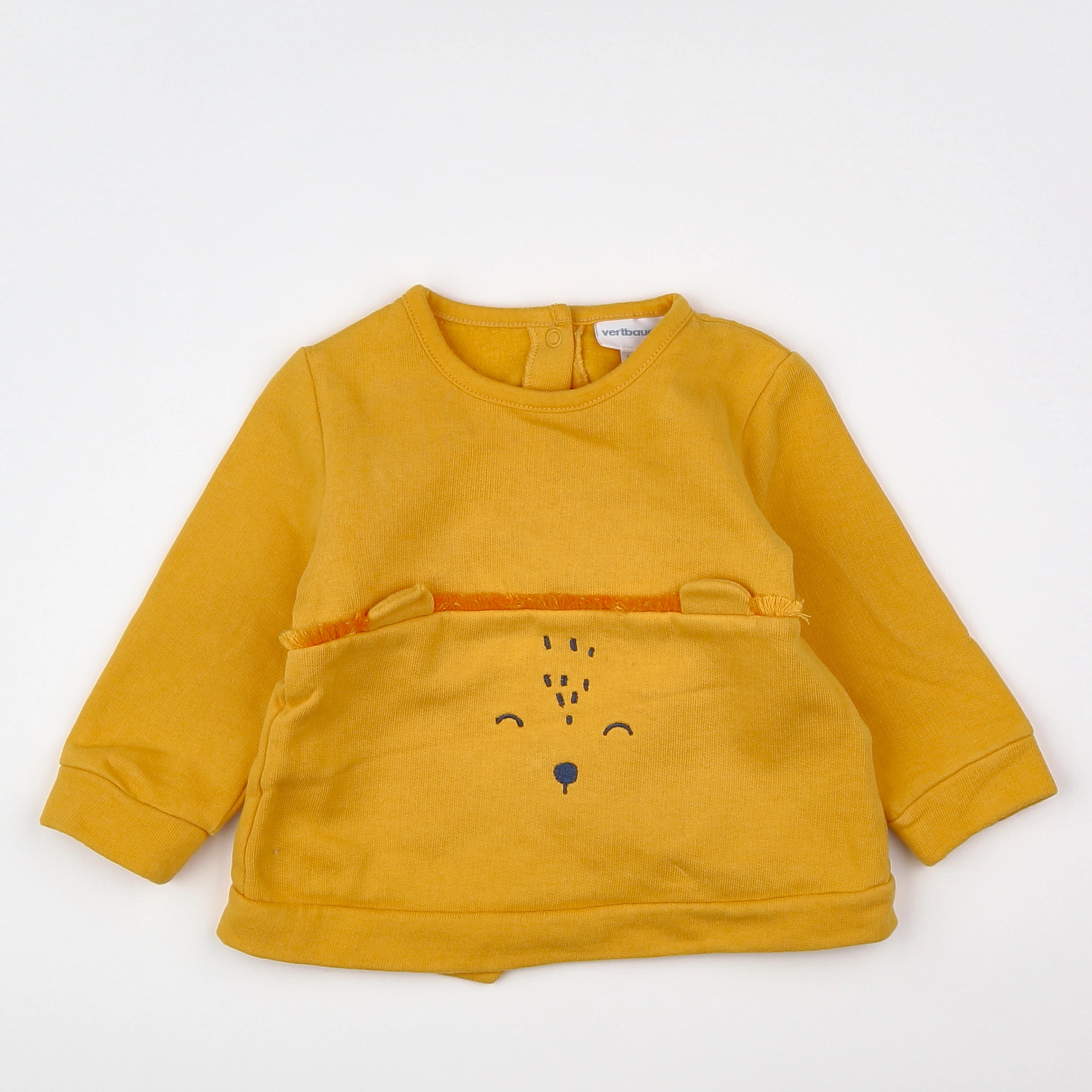 Vertbaudet - sweat jaune - 6 mois