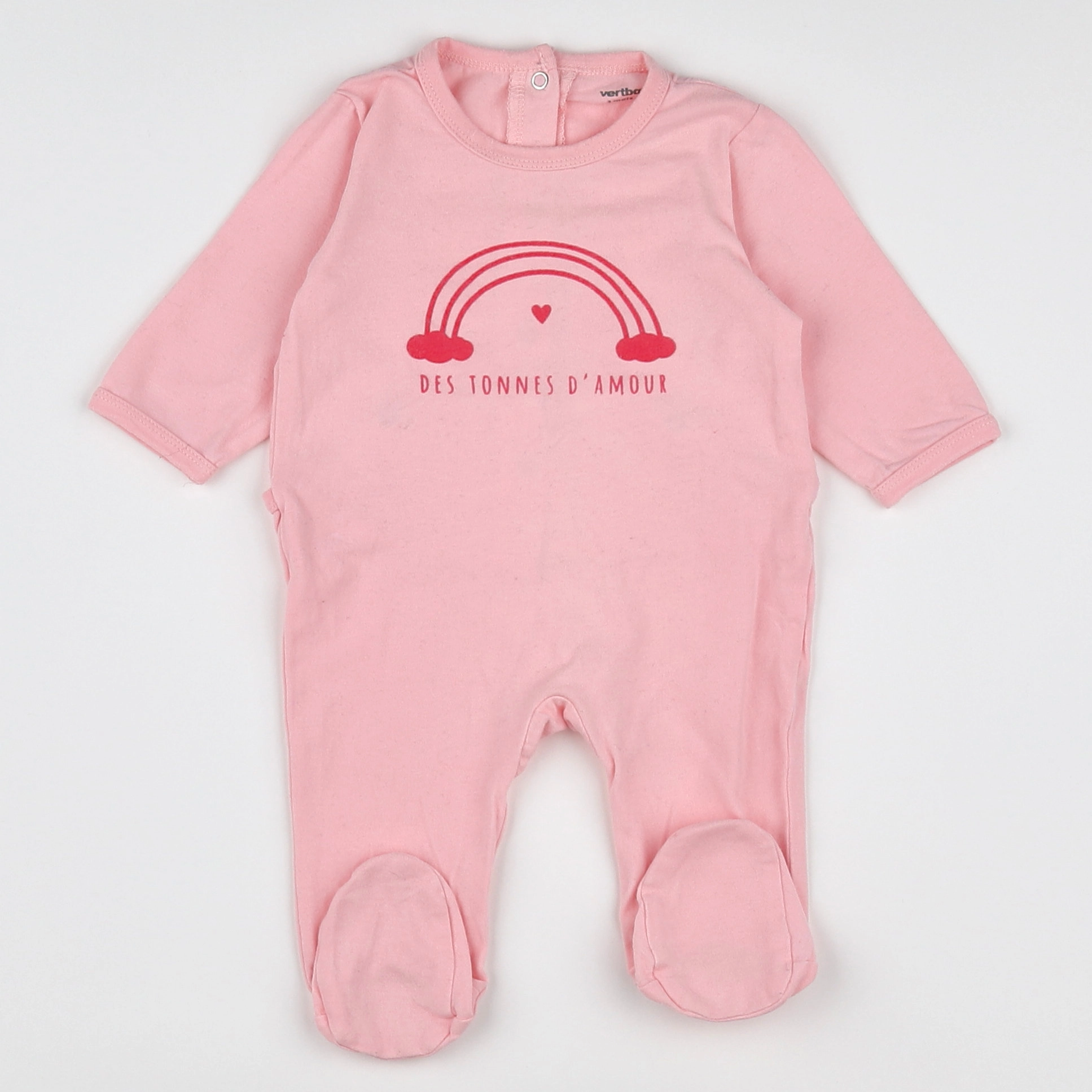 Vertbaudet - pyjama coton rose - 3 mois