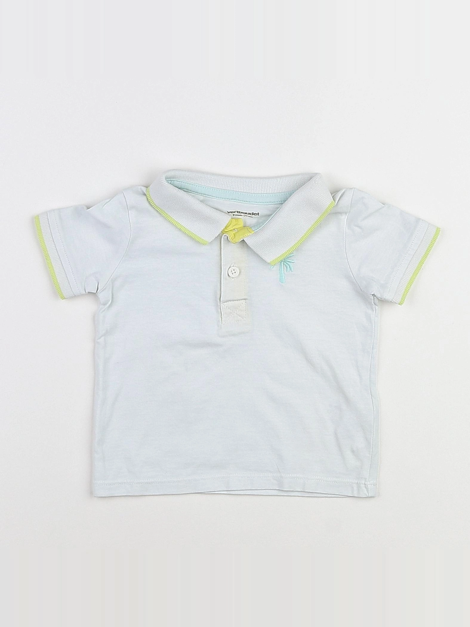 Vertbaudet - polo blanc - 9 mois