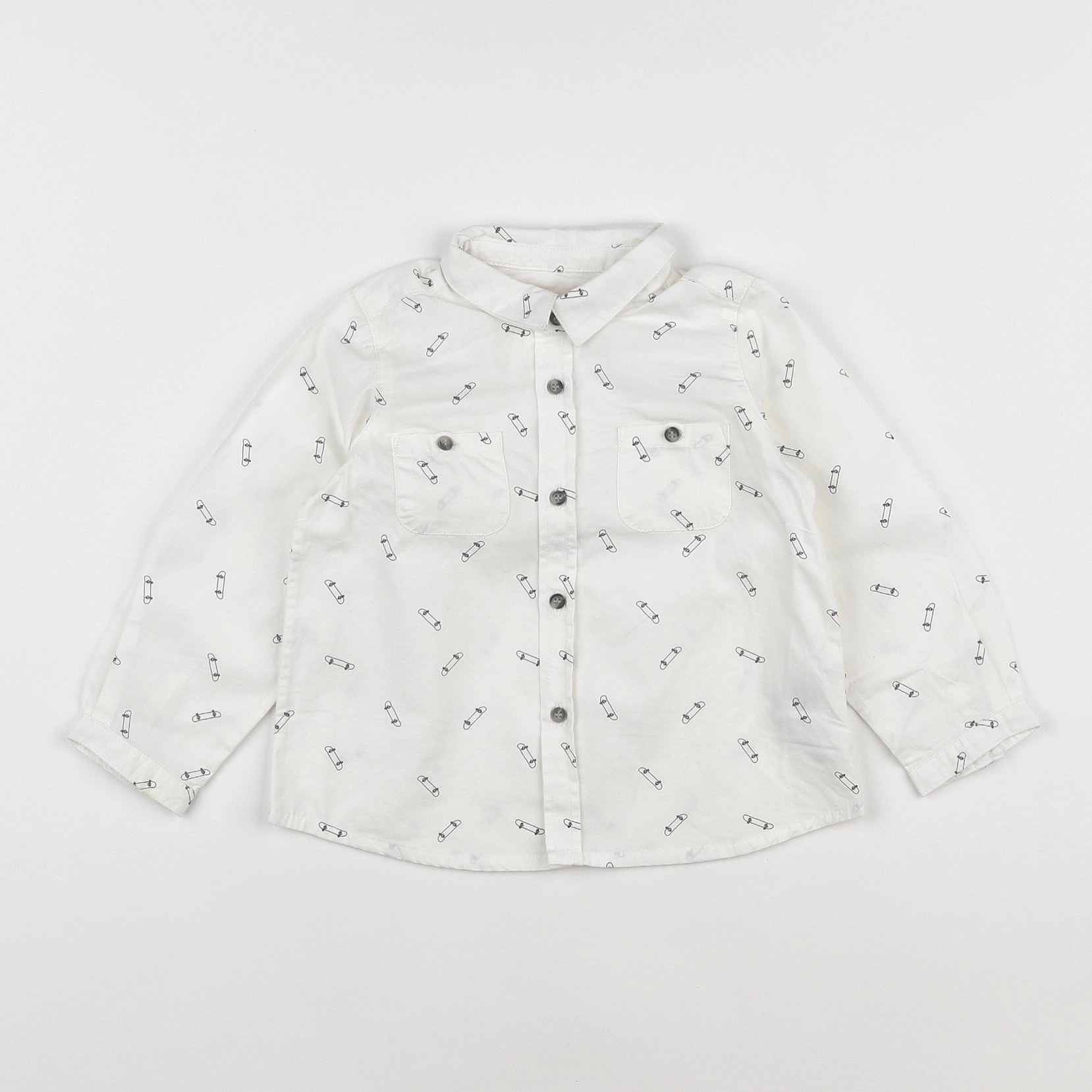 Bonpoint - chemise blanc, noir - 2 ans