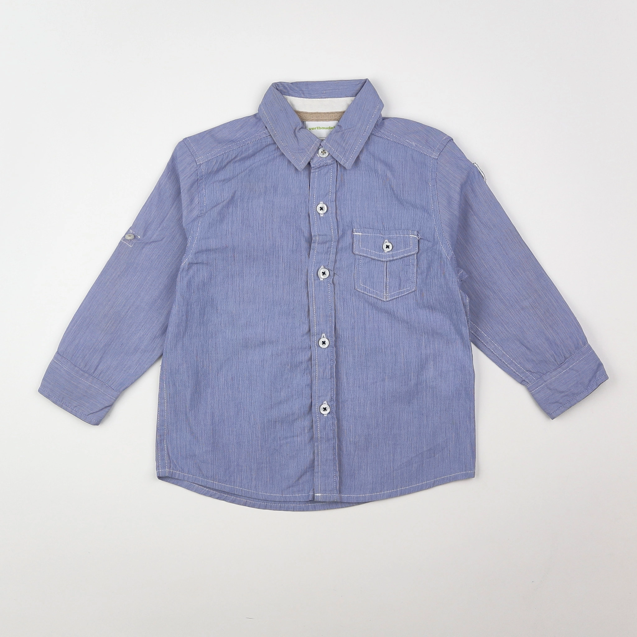 Vertbaudet - chemise imprimé au dos bleu - 2 ans