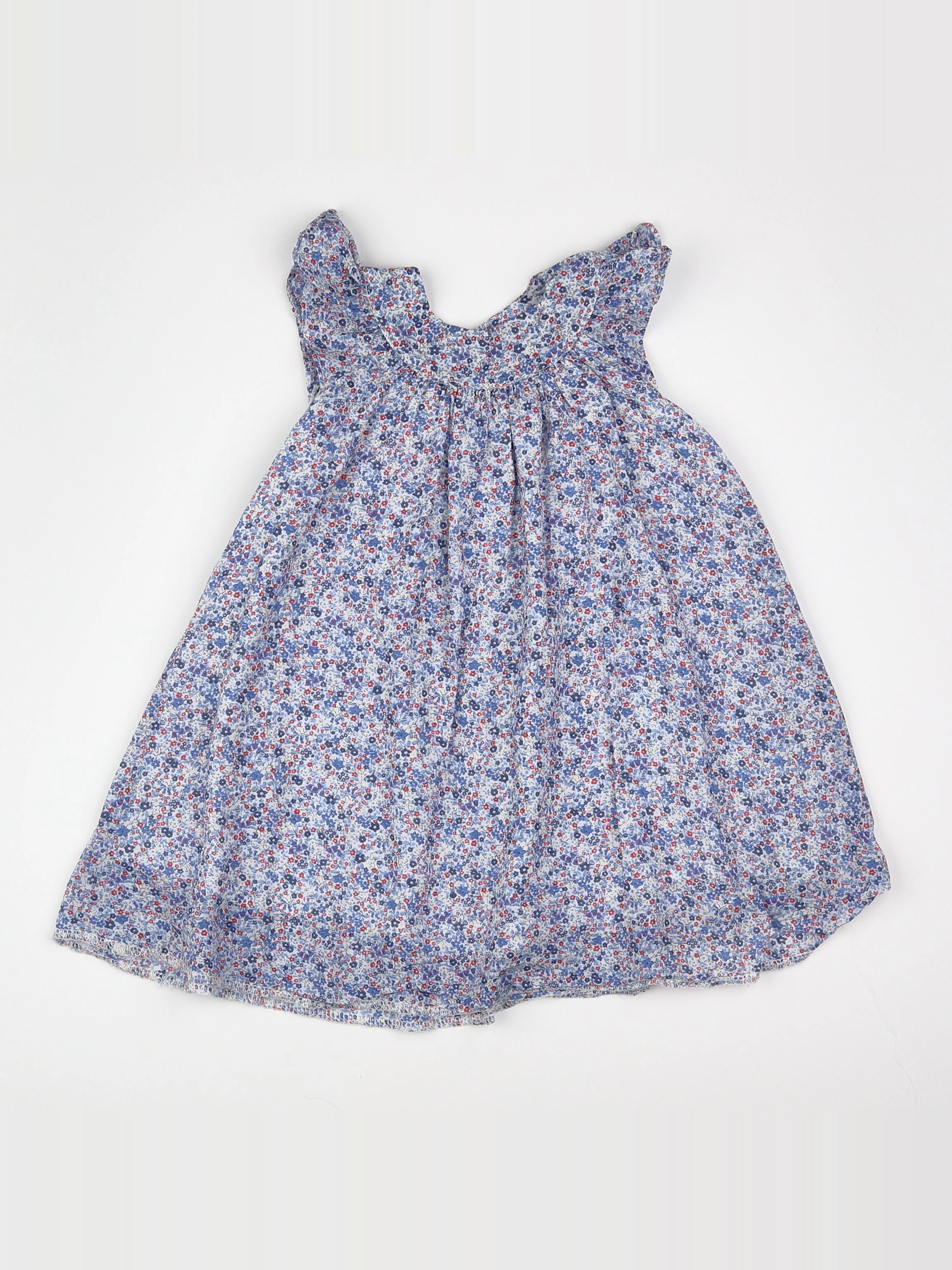 Boutchou - robe blanc, bleu, rouge - 12 mois