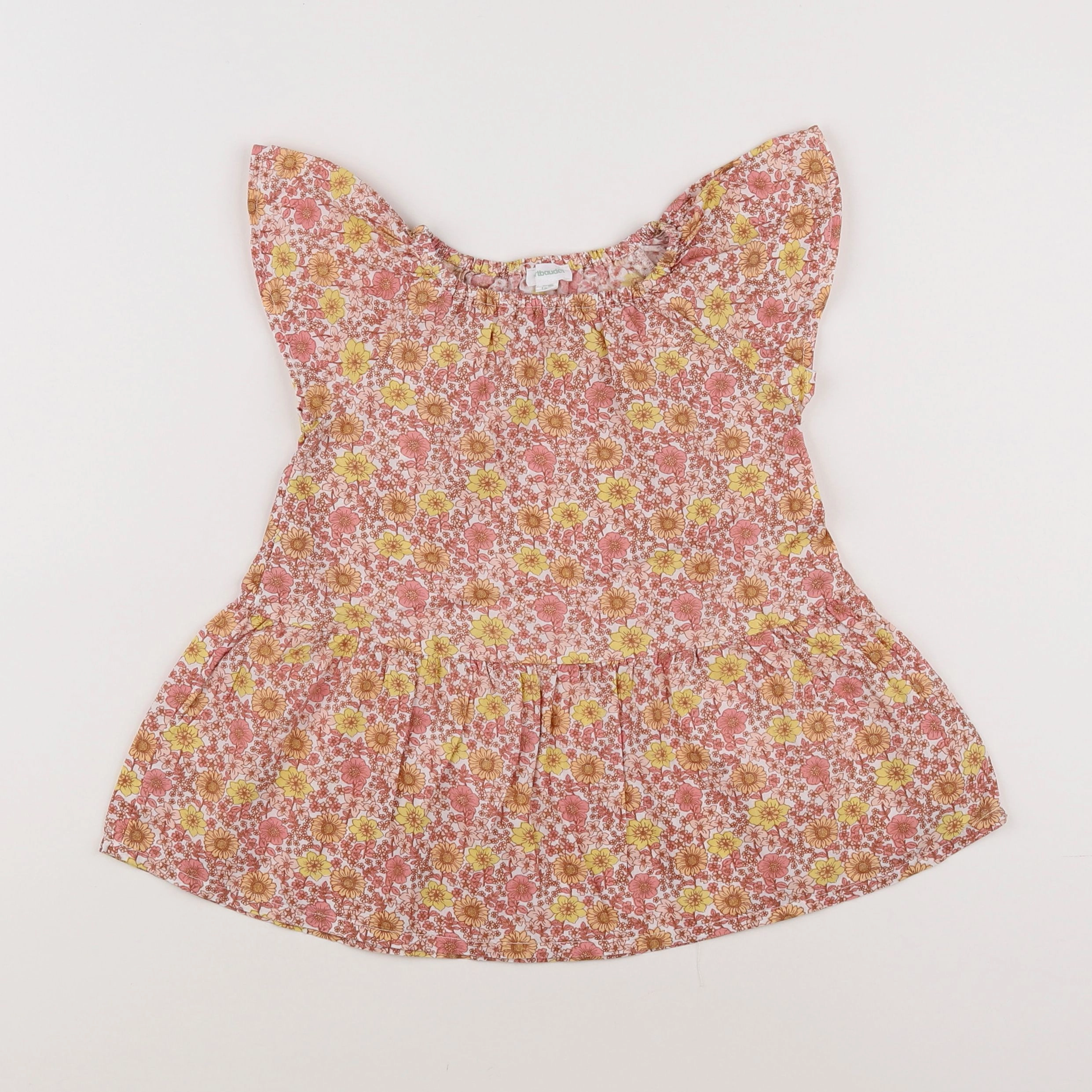 Vertbaudet - robe orange, rose - 12 mois