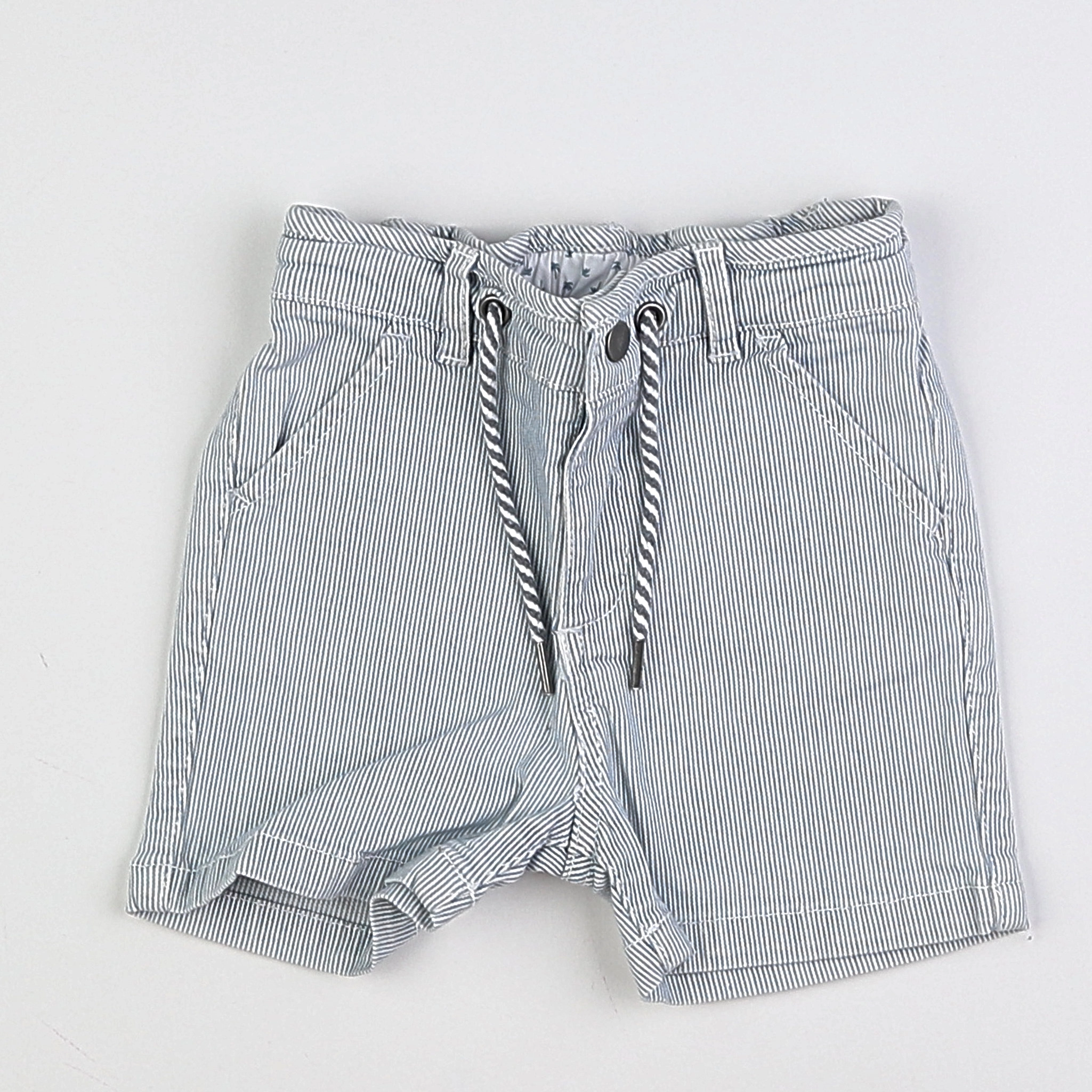 Cyrillus - short blanc, bleu - 12 mois