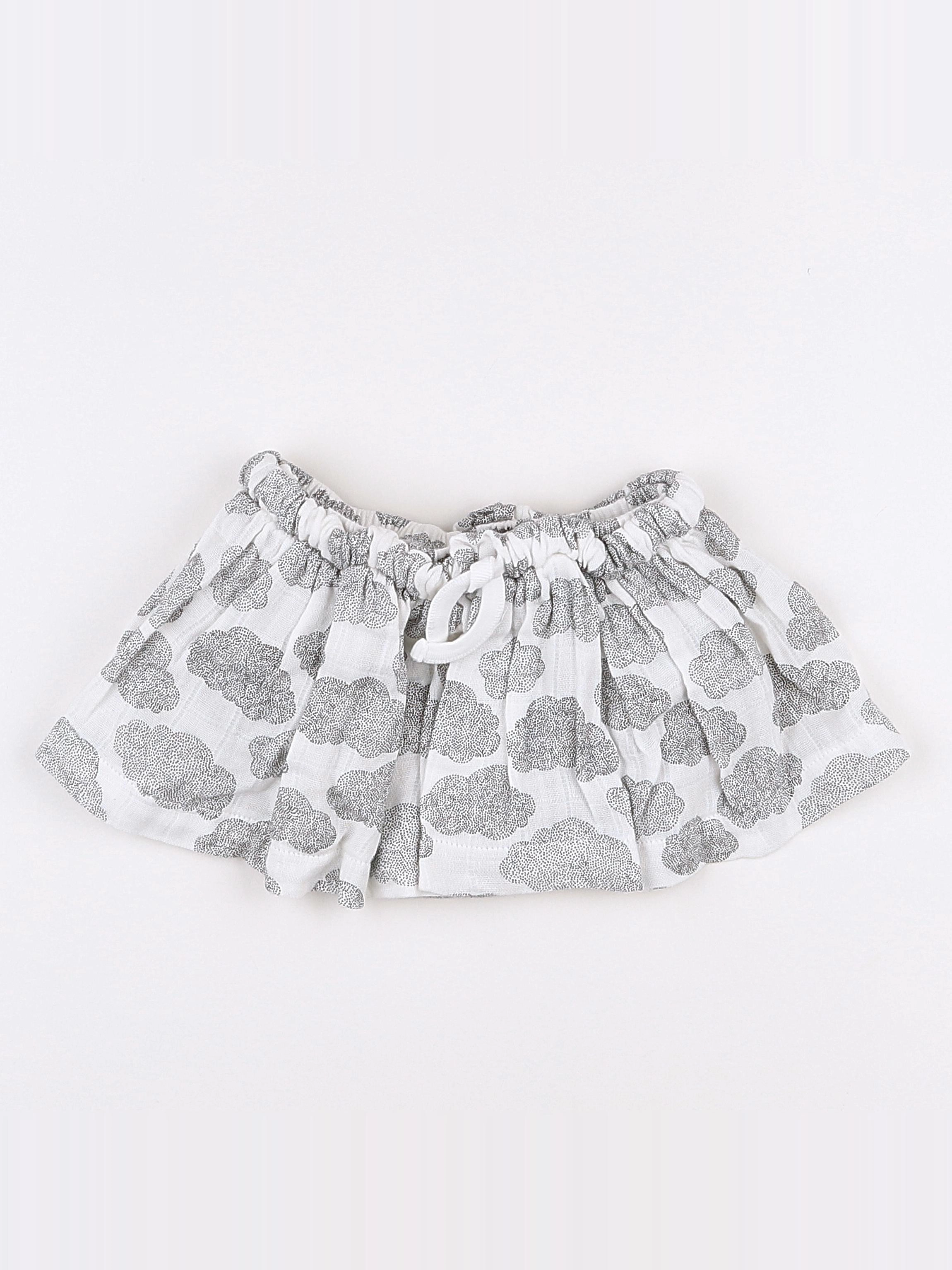 Moumout' - jupe blanc, gris (neuf) - 6 mois