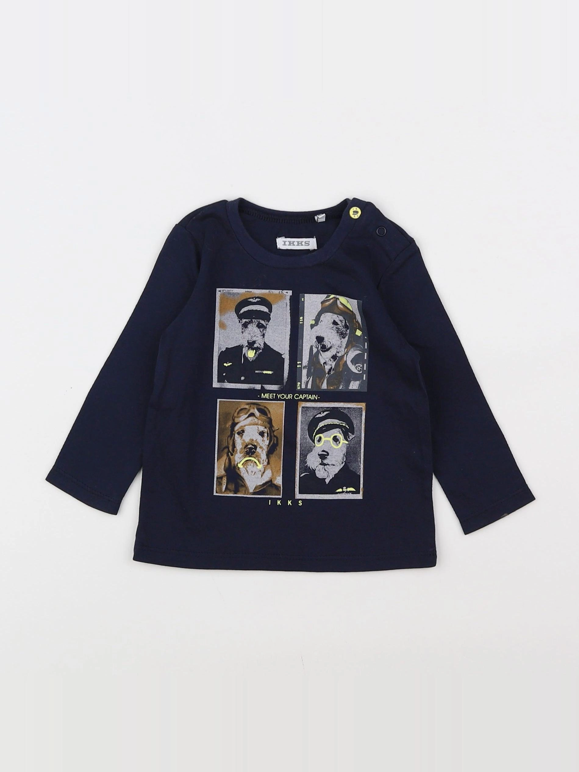 IKKS - tee-shirt bleu - 6 mois