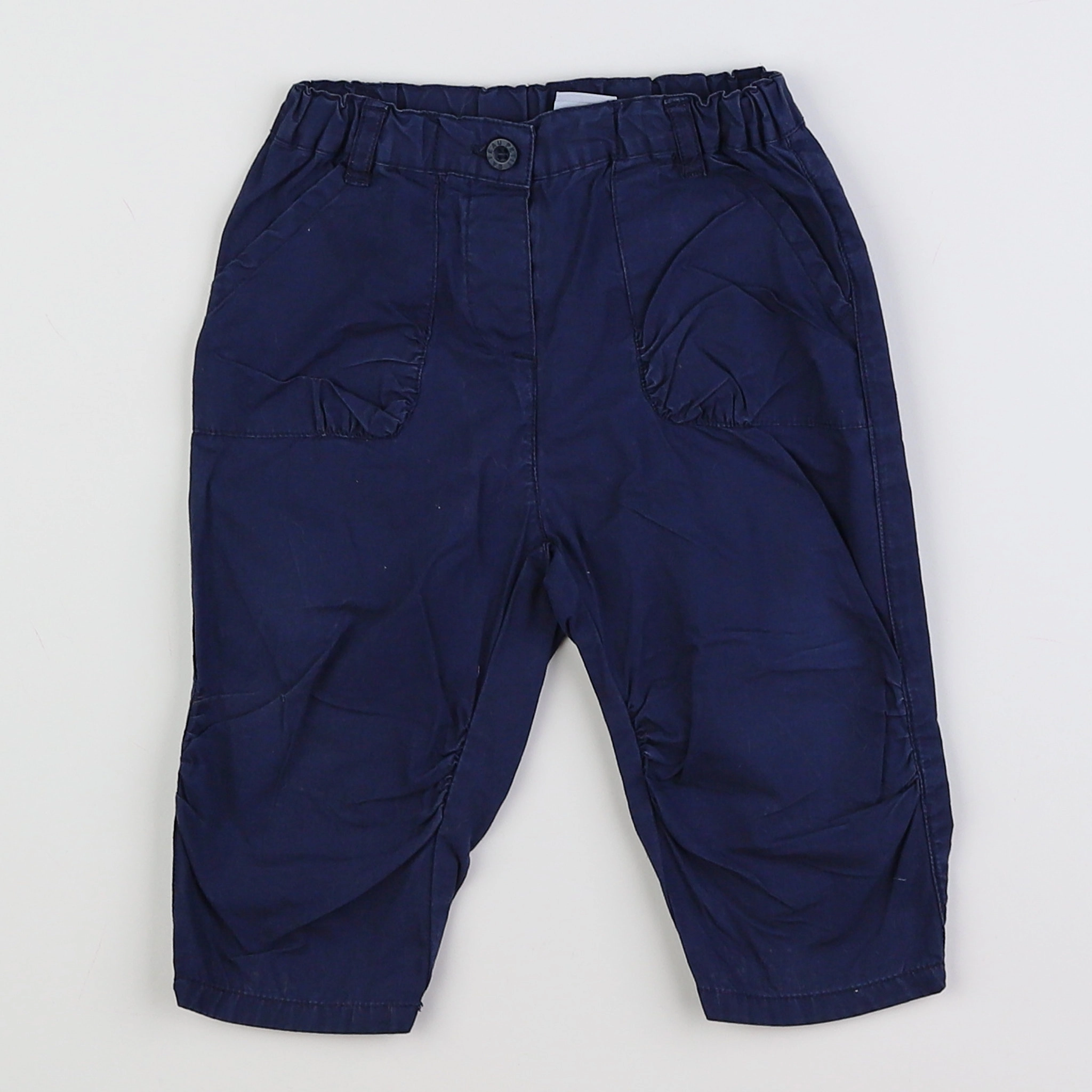 Petit Bateau - pantalon bleu - 12 mois
