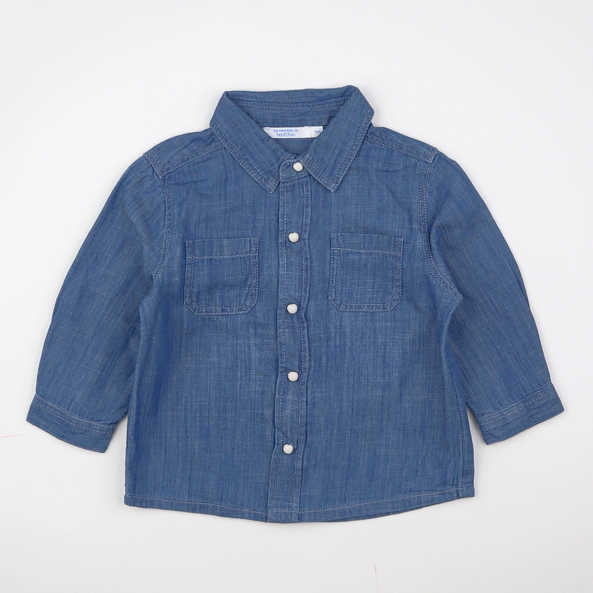 Boutchou - chemise bleu - 9 mois
