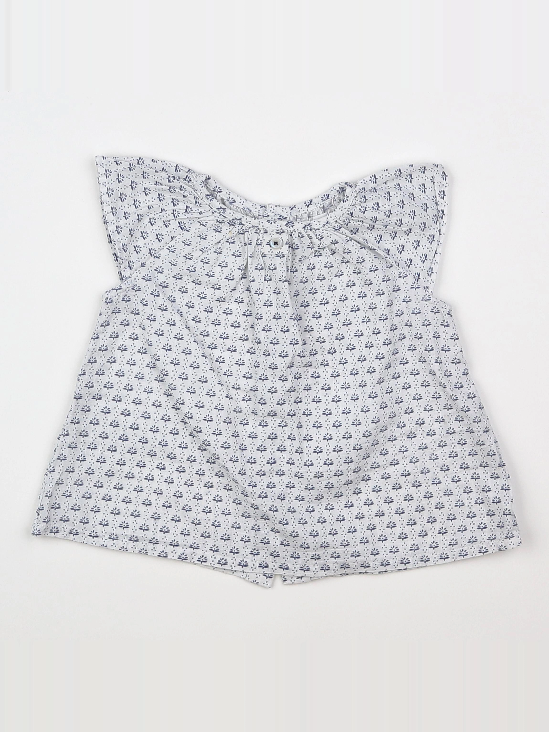 Boutchou - blouse bleu - 9 mois