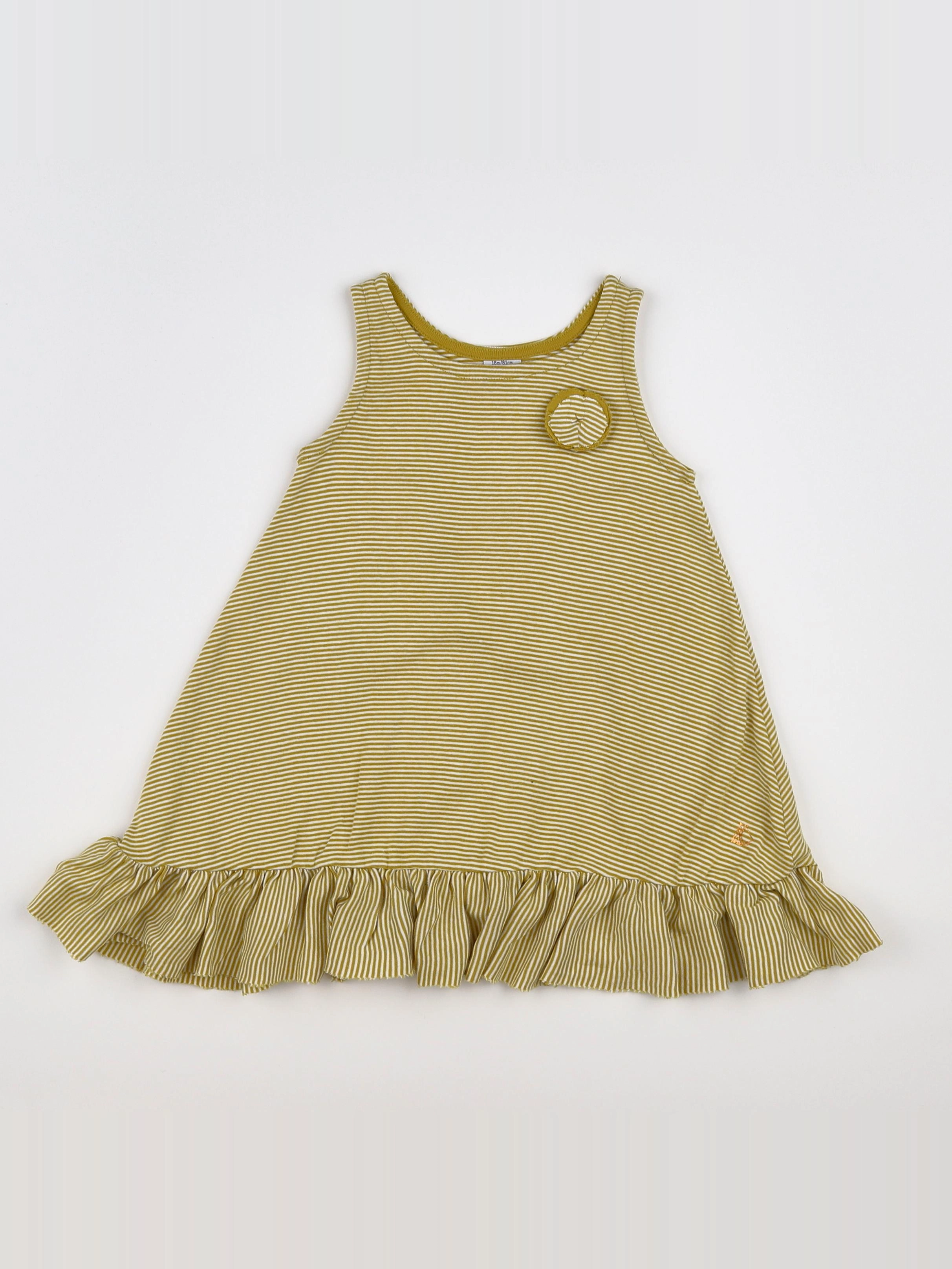 Petit Bateau - robe blanc, jaune - 18 mois