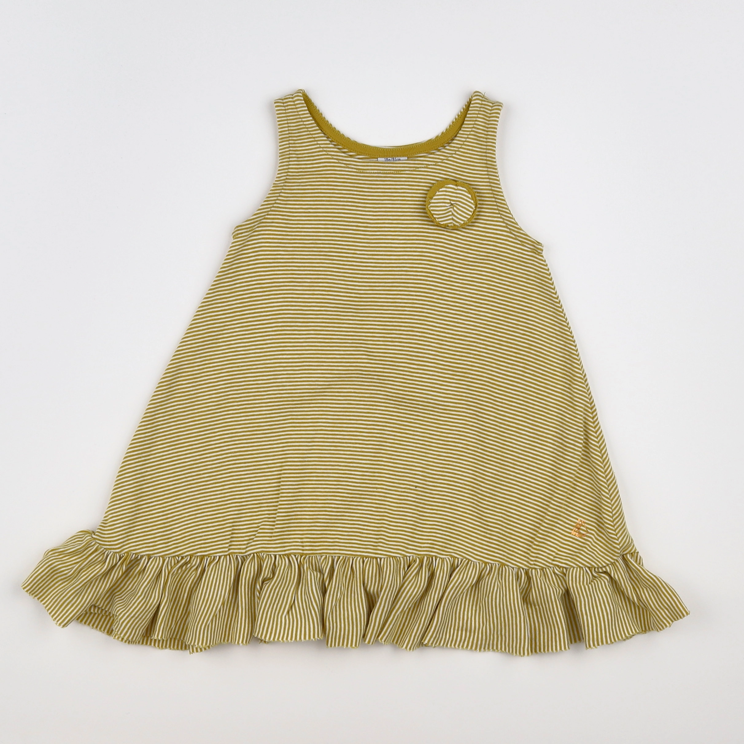 Petit Bateau - robe blanc, jaune - 18 mois