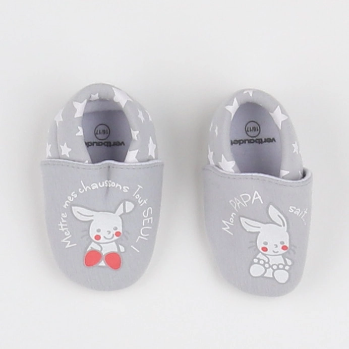 Vertbaudet - chaussons gris - pointure 16/17