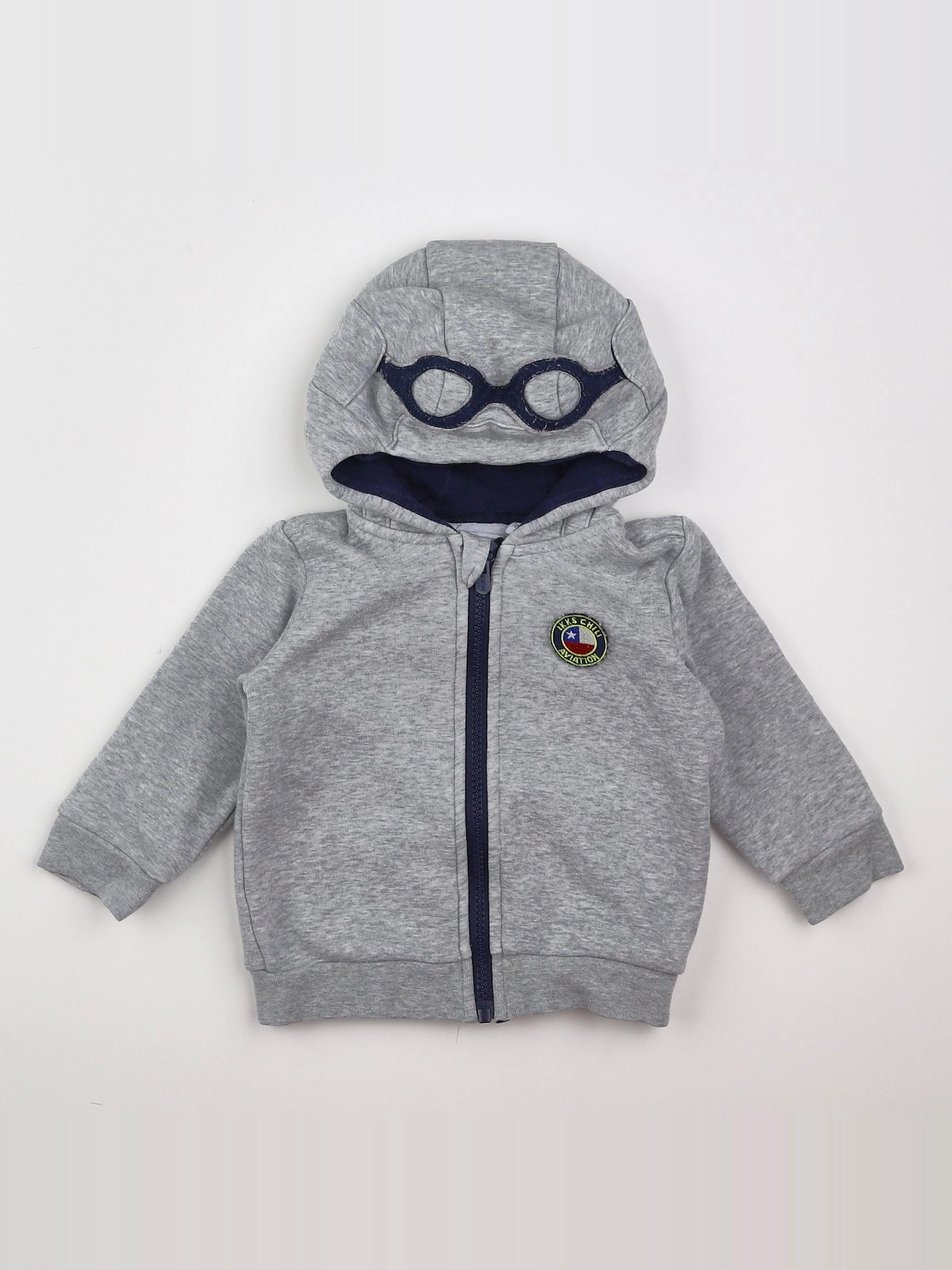IKKS - sweat gris - 12 mois