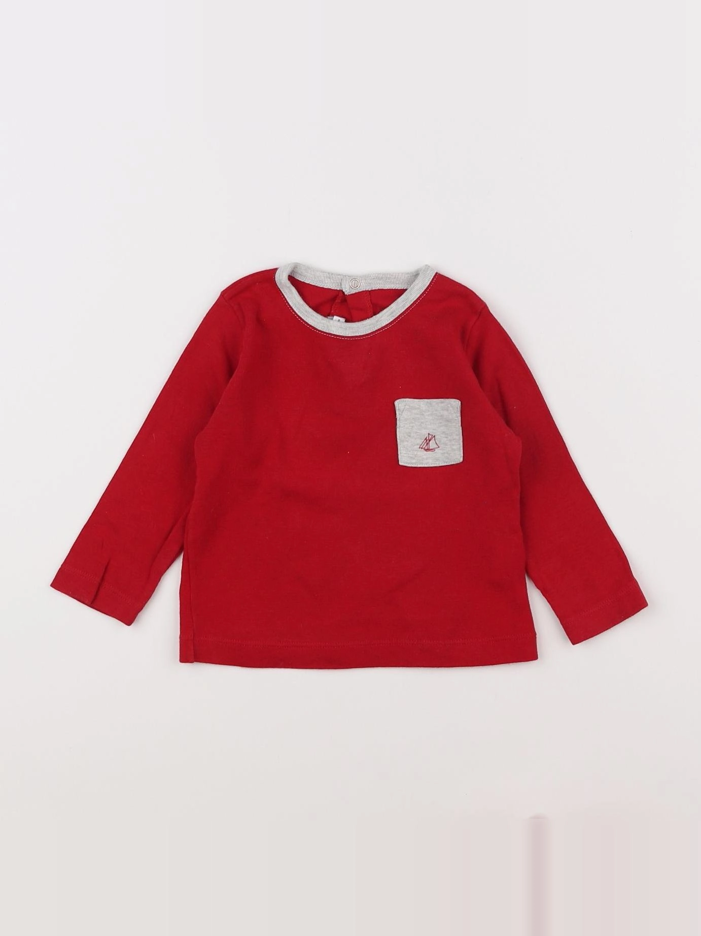 Petit Bateau - tee-shirt rouge - 12 mois