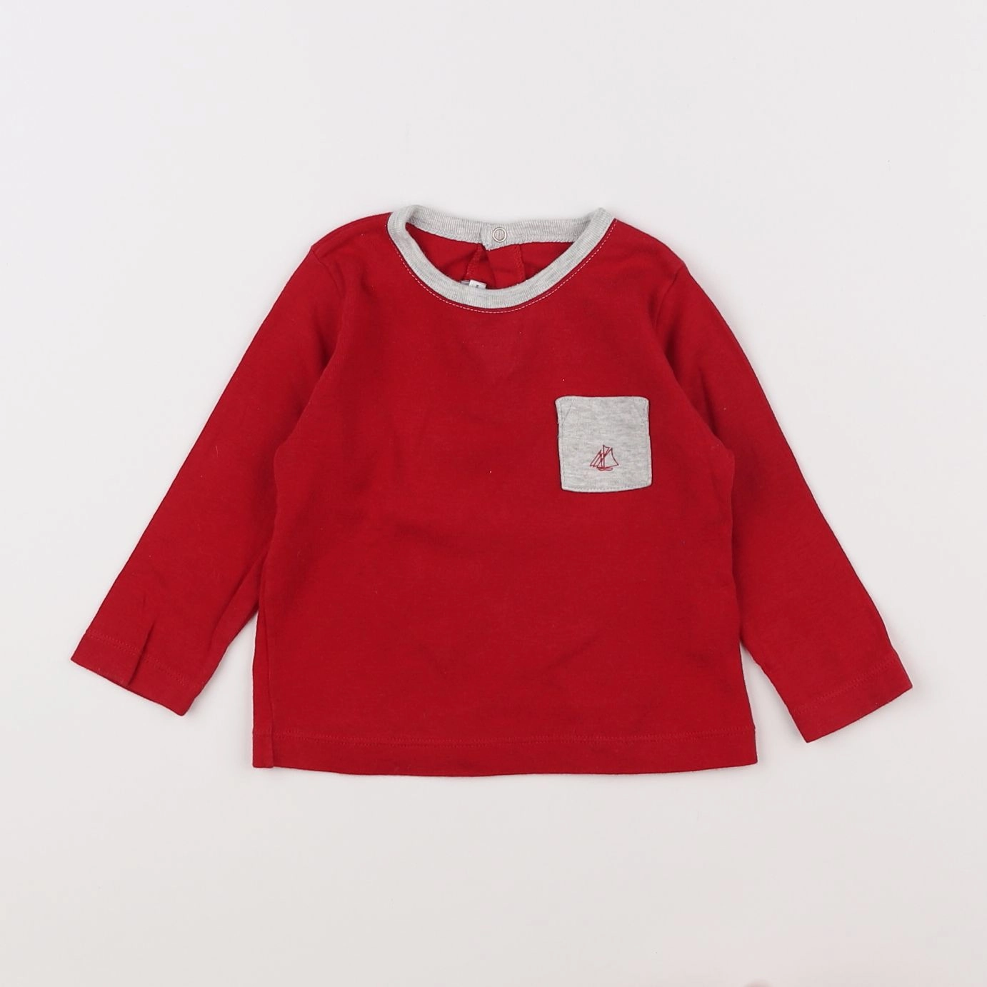 Petit Bateau - tee-shirt rouge - 12 mois