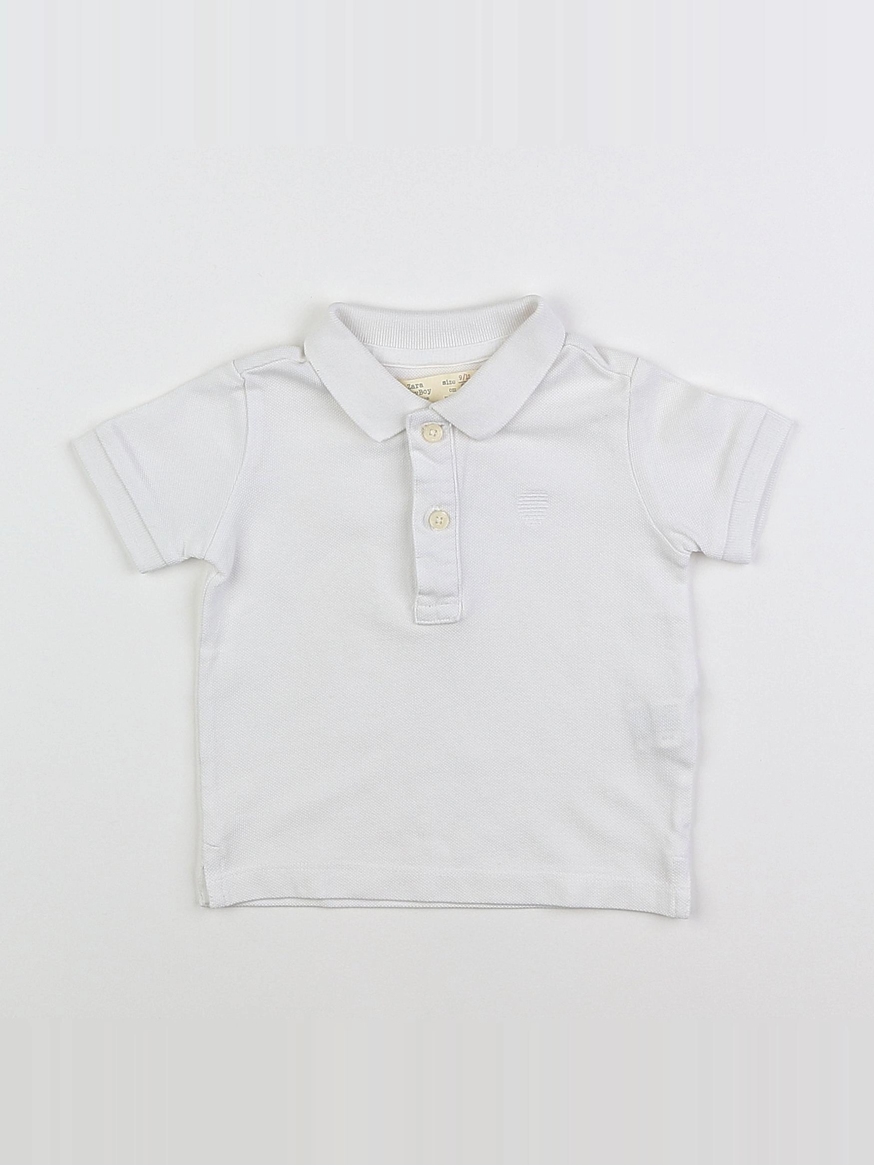 Zara - polo blanc - 9/12 mois